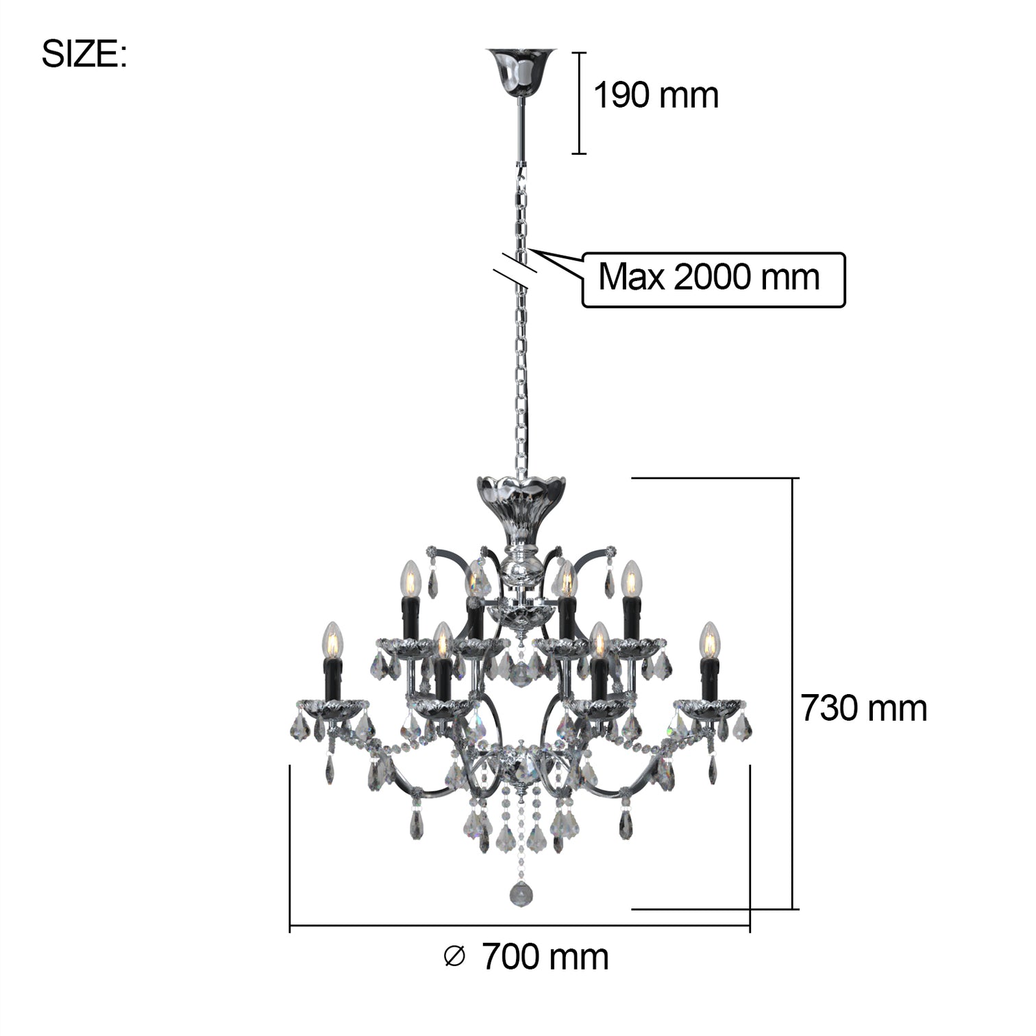 PARIS Elegant Crystal Chandeliers French Provincial Style E14 base - 7Pandas Australia