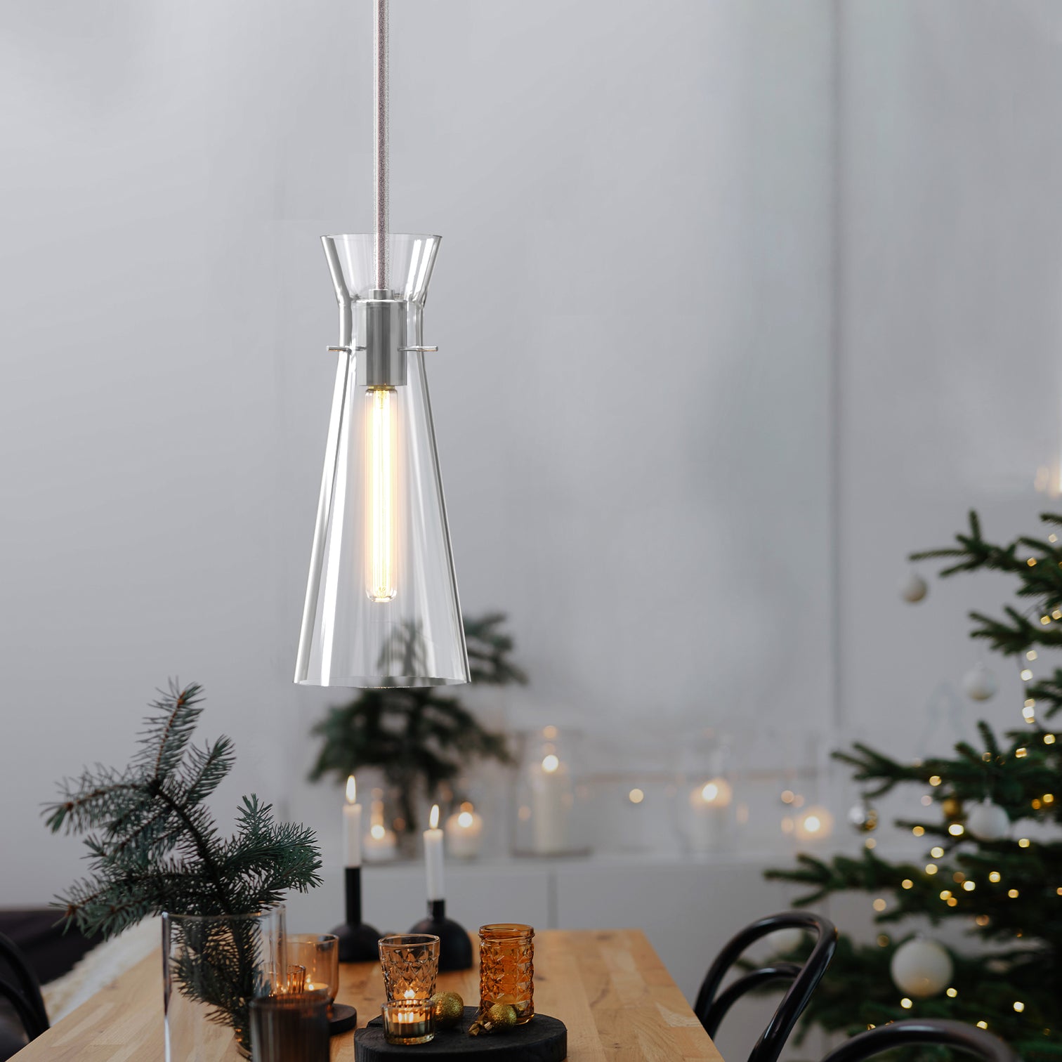 AYANE Modern Aged Brass Pendant Light Fixtures Over Kitchen Island Clear Glass Shade - 7Pandas Australia