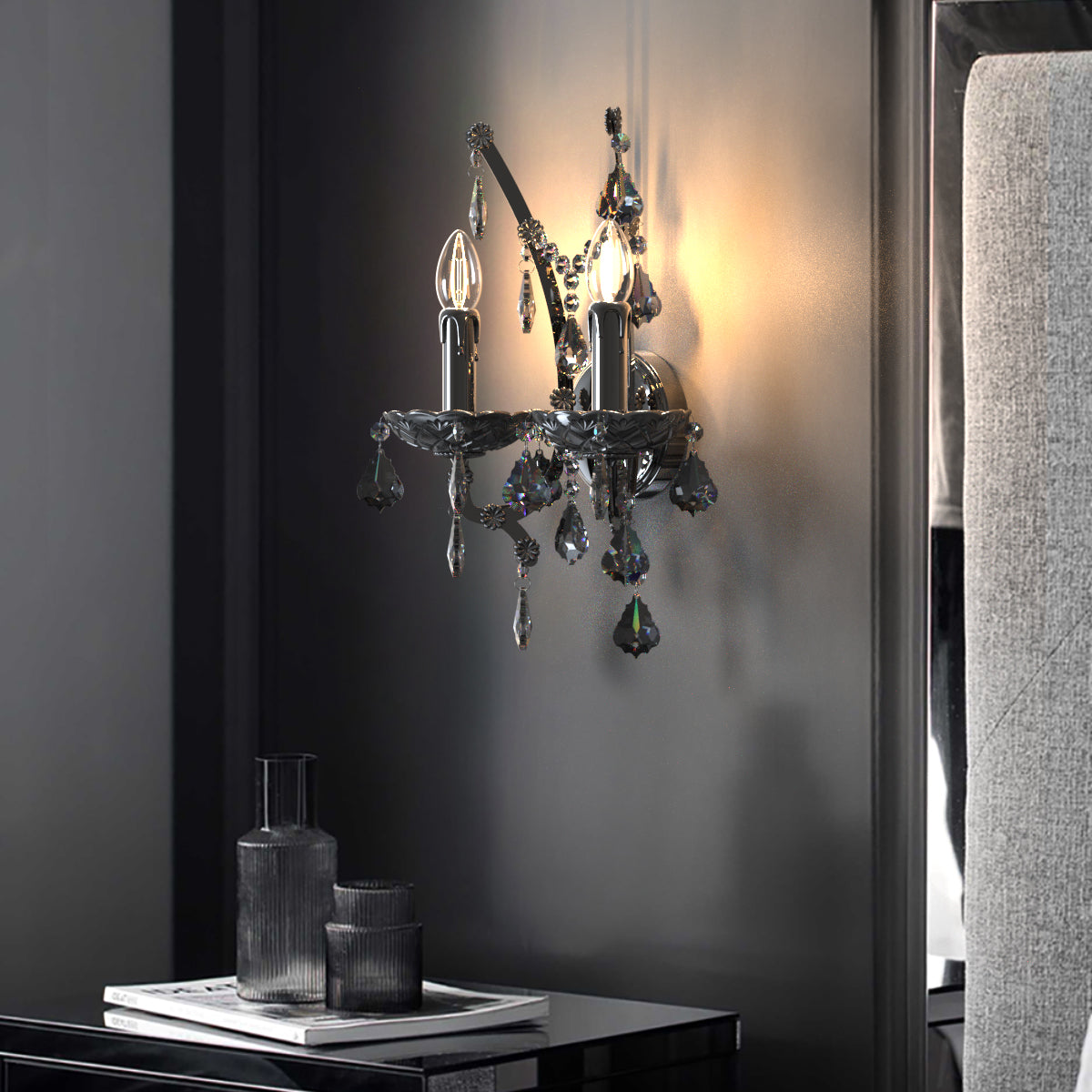 PARIS Provincial Style K9 Crystal Wall Light  E14 Candelabra bulb - 7Pandas Australia