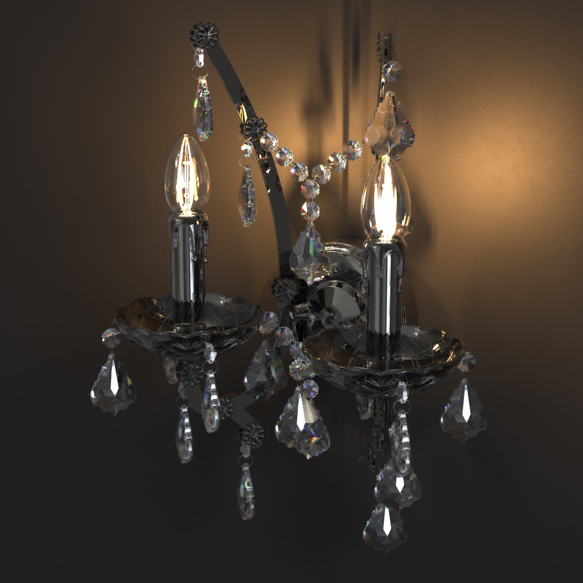 PARIS Provincial Style K9 Crystal Wall Light  E14 Candelabra bulb - 7Pandas Australia