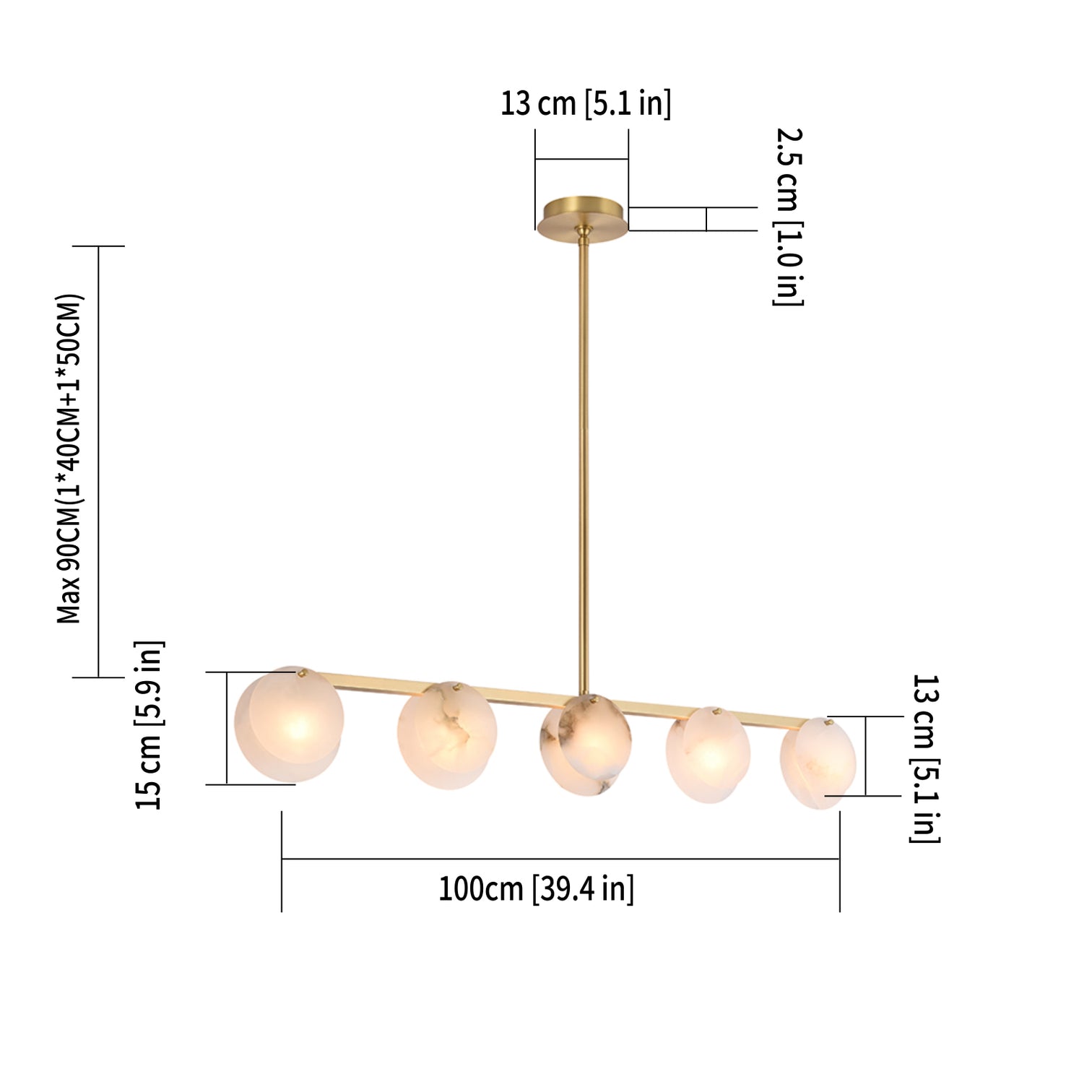 CLAUD Modern Dining Room Alabaster Stone Chandeliers LED G9 Bulb Included - 7Pandas Australia