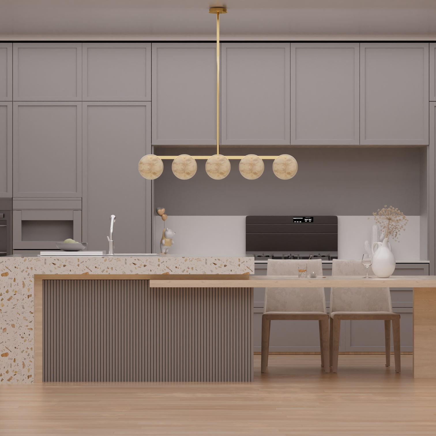 CLAUD Modern Dining Room Alabaster Stone Chandeliers LED G9 Bulb Included - 7Pandas Australia