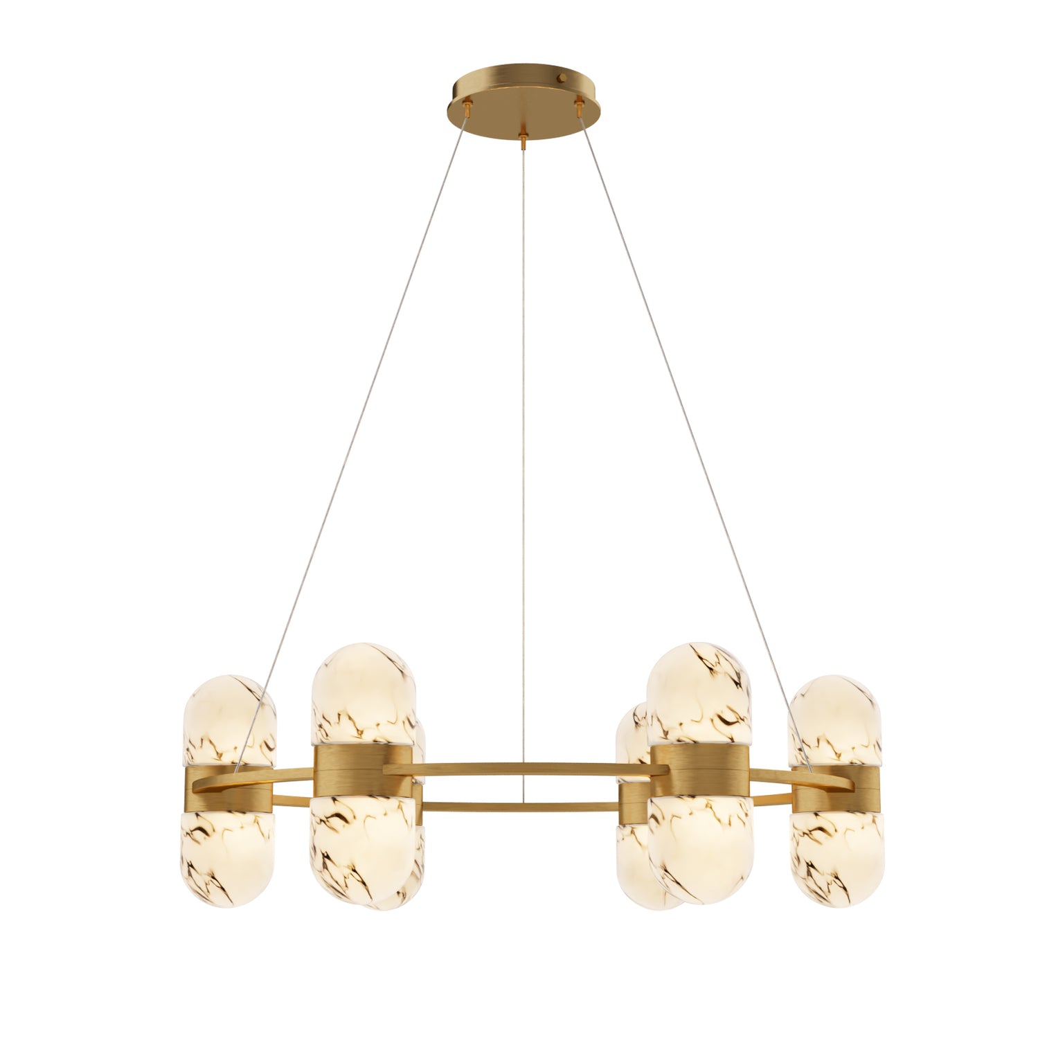ROCKET 6-Lights 420mm Round Alabaster Chandeliers Dinning Room Foyer Entryway Hallway G9 Base - 7Pandas Australia