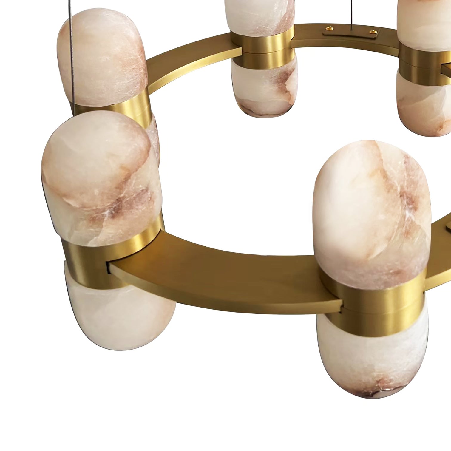 ROCKET 6-Lights 420mm Round Alabaster Chandeliers Dining Room Foyer Entryway Hallway LED G9 Bulb Included - 7Pandas Australia