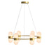 ROCKET 6-Lights 420mm Round Alabaster Chandeliers Dining Room Foyer Entryway Hallway LED G9 Bulb Included