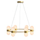 ROCKET 6-Lights 420mm Round Alabaster Chandeliers Dinning Room Foyer Entryway Hallway LED G9 Bulb Included