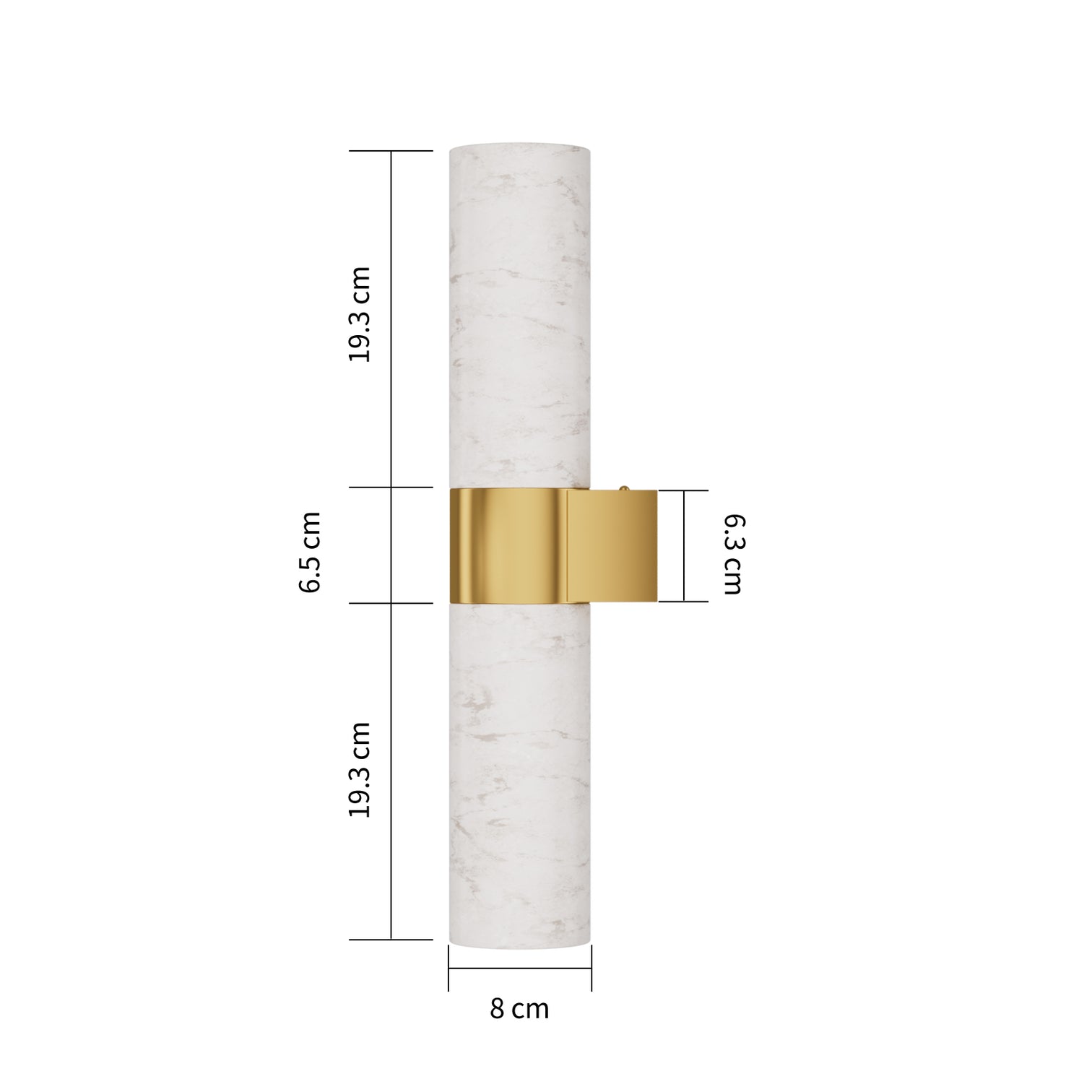 KUTA Luxury Alabaster Bathroom Vanity Interior Wall Light Aged Brass LED Bulb Included - 7Pandas Australia
