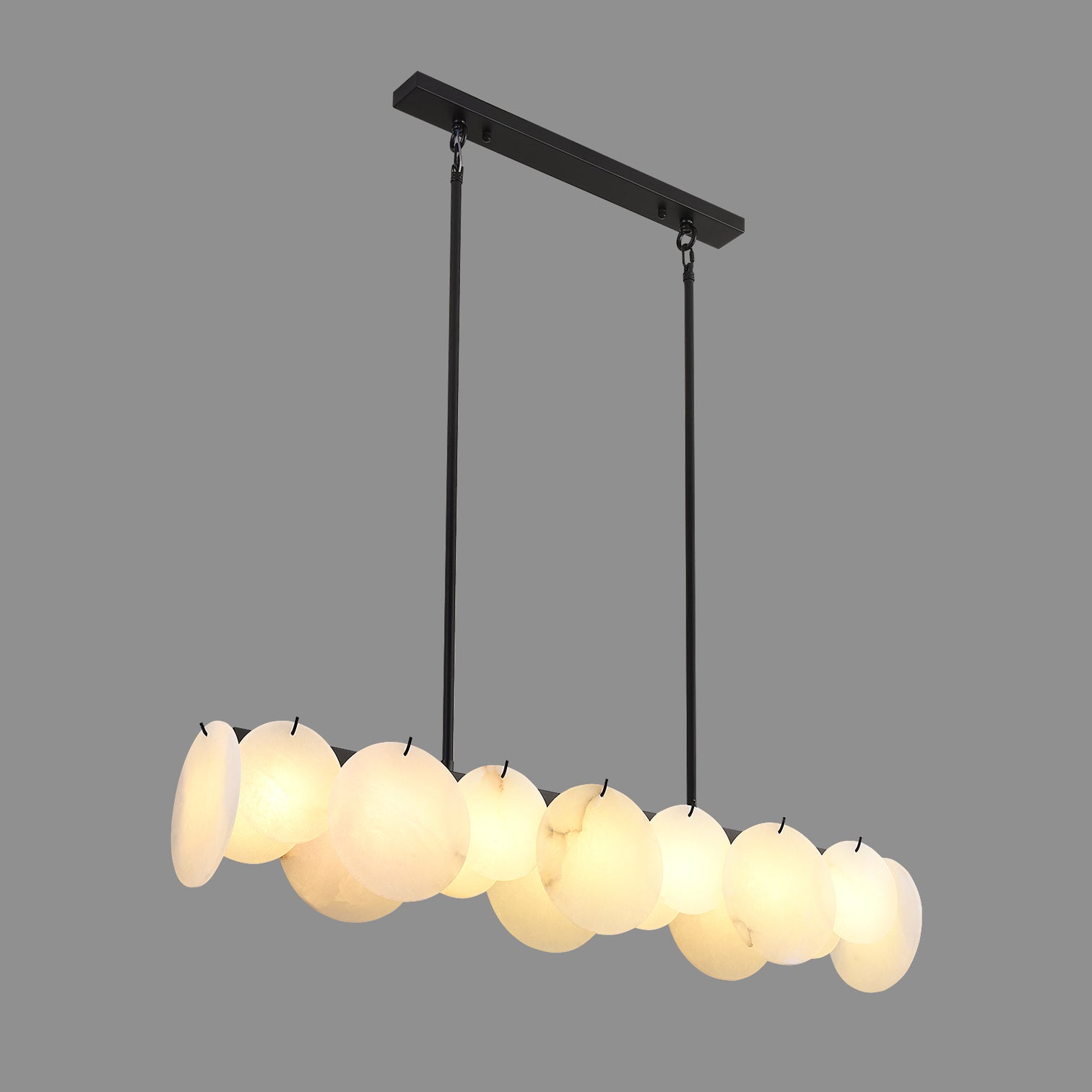 PORTSEA 1050mm Luxury Alabaster Stone Chandelier Dining Kitchen G9 Bulb Included - 7Pandas Australia