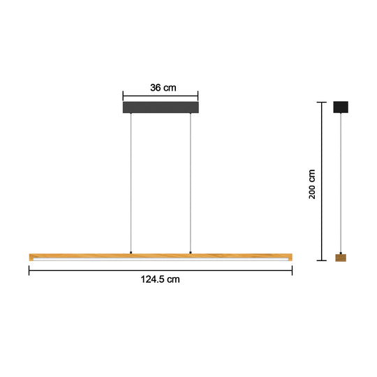 FANCO 1245mm Natural Wood LED Linear Light 3CCT 20W Dimmable