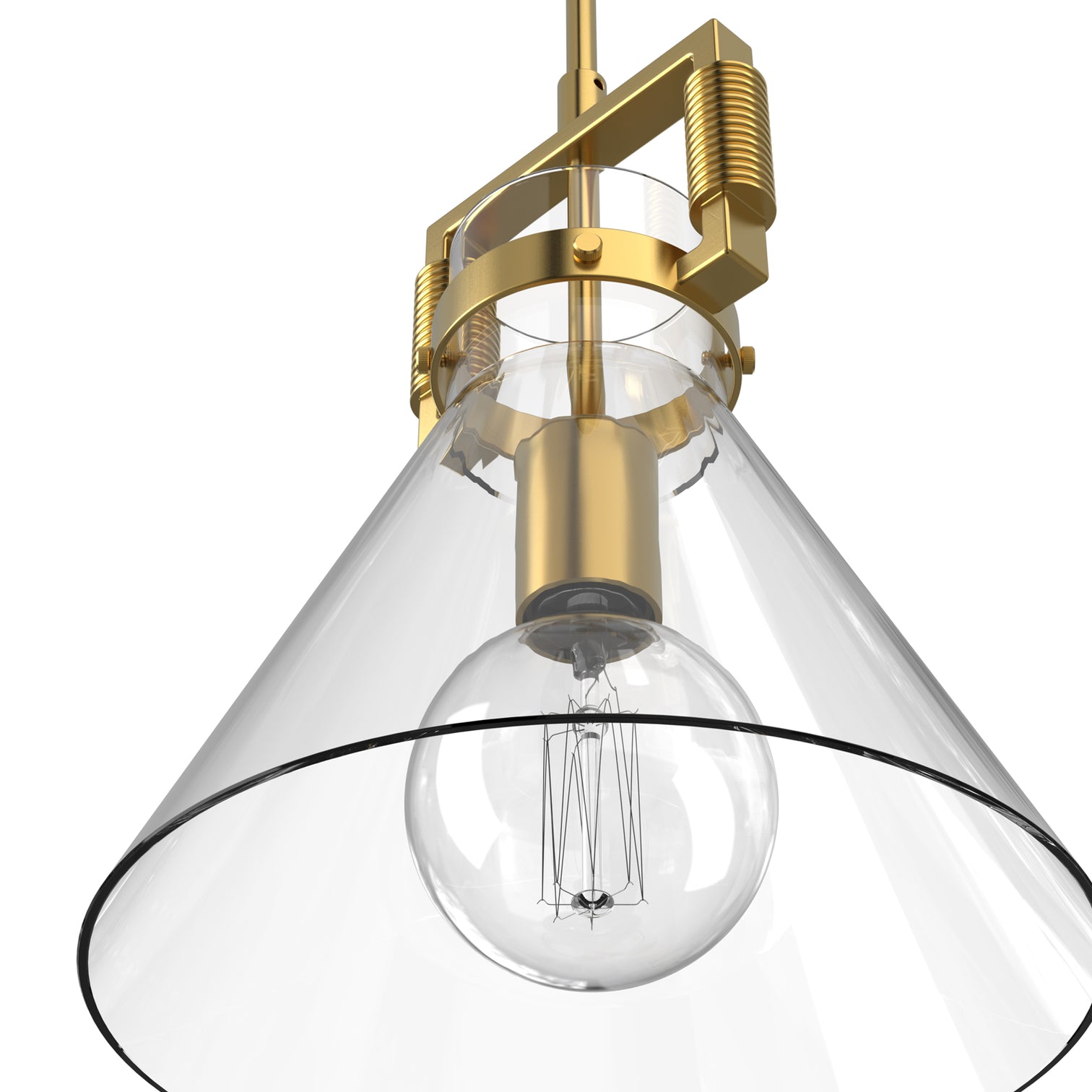 PENY Large Modern Style Glass Pendant Kitchen Island with Clear Oversized Triangular Glass Shade - 7Pandas Australia