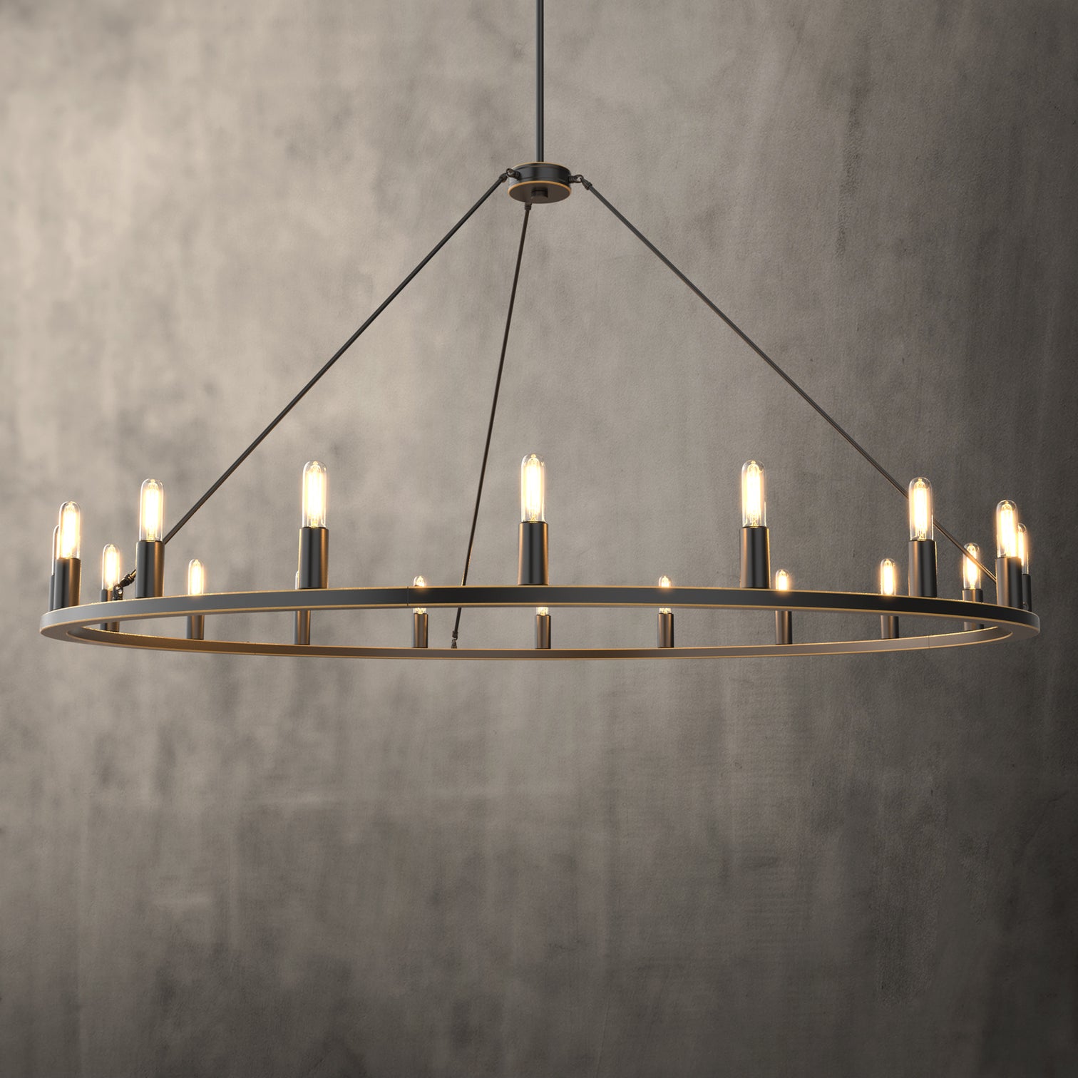ALVA 18-Light 140cm diametre Large Farmhouse Wagon Wheel Chandelier E14 lamp base - 7Pandas Australia