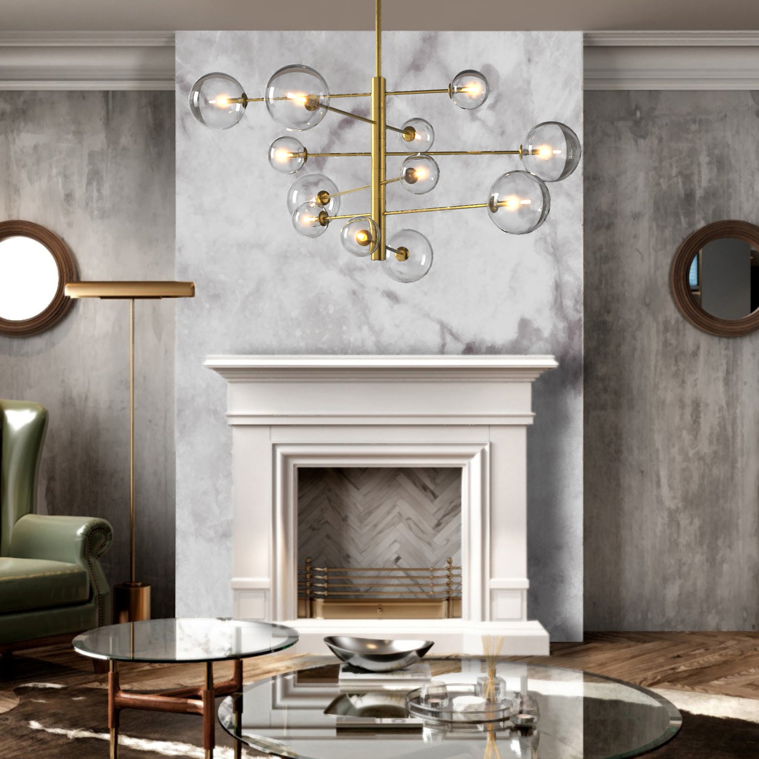 Bubble Contemporary Large Round Glass Chandeliers 12*G9 Lamp base - 7Pandas Australia