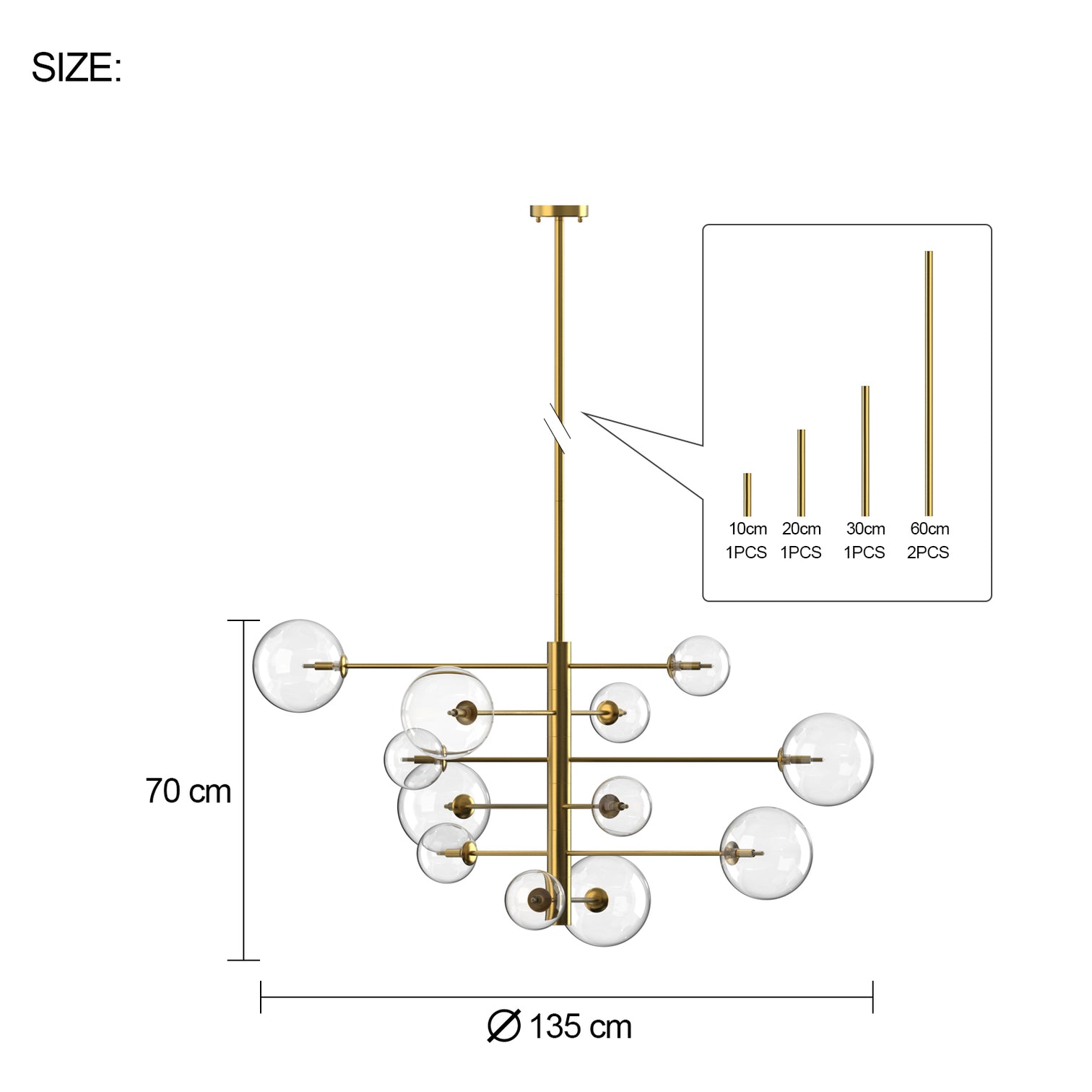Bubble Contemporary Large Round Glass Chandeliers 12*G9 Lamp base - 7Pandas Australia