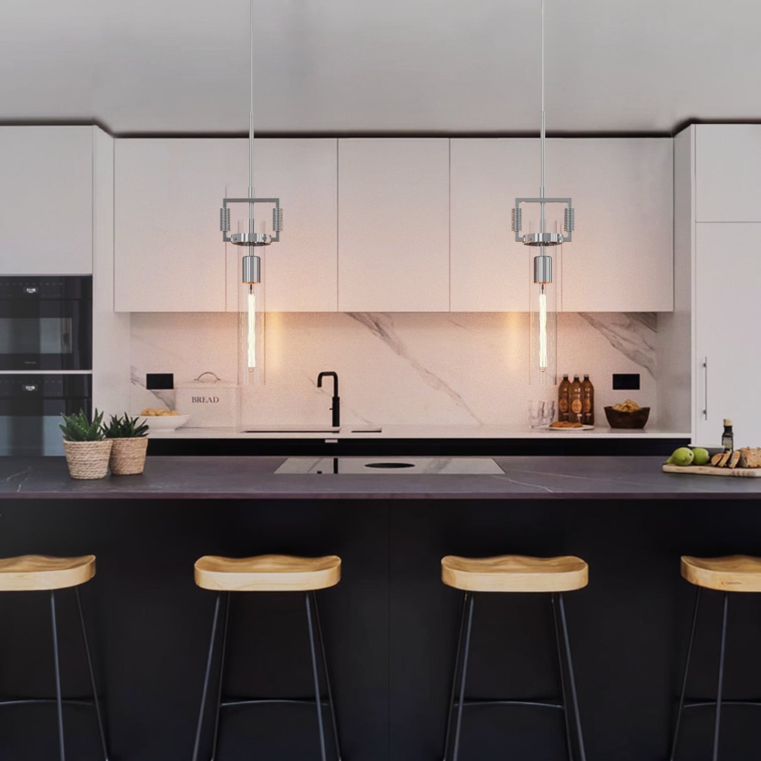 TUBULAR Contemporary Vintage Style Glass Pendant Light Kitchen Island - 7Pandas Australia