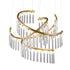LUSENA Large Contemporary Design LED Clear Crystal Chandelier 3000K Aged Brass