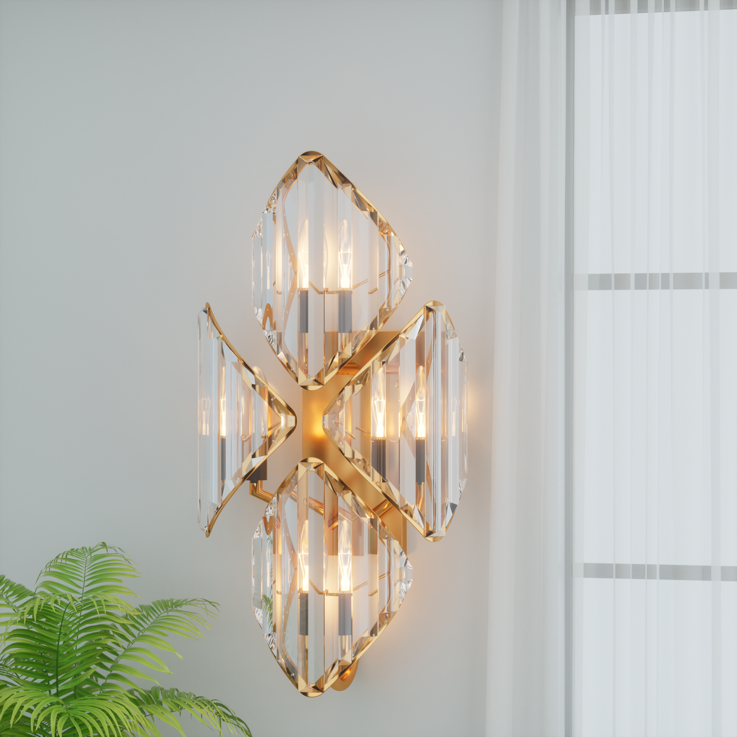 BLIN Luxury K9 Crystal Interior Wall Light Aged Brass Living Room Bathroom Vanity Light E14 Base - 7Pandas Australia