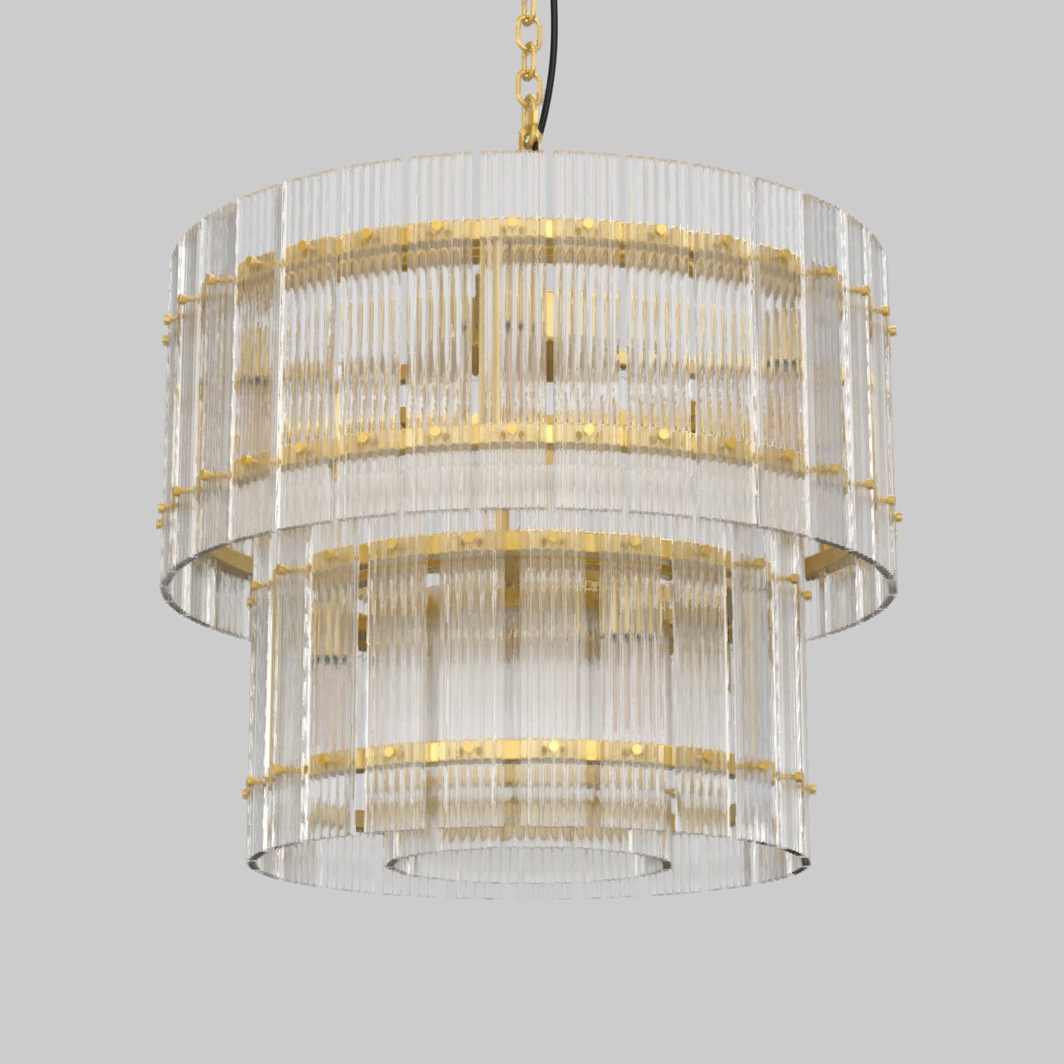 VALENCIA 2 Layer Round Large Modern Style K9 Crystal Chandelier Aged Brass 18* E14 base - 7Pandas Australia