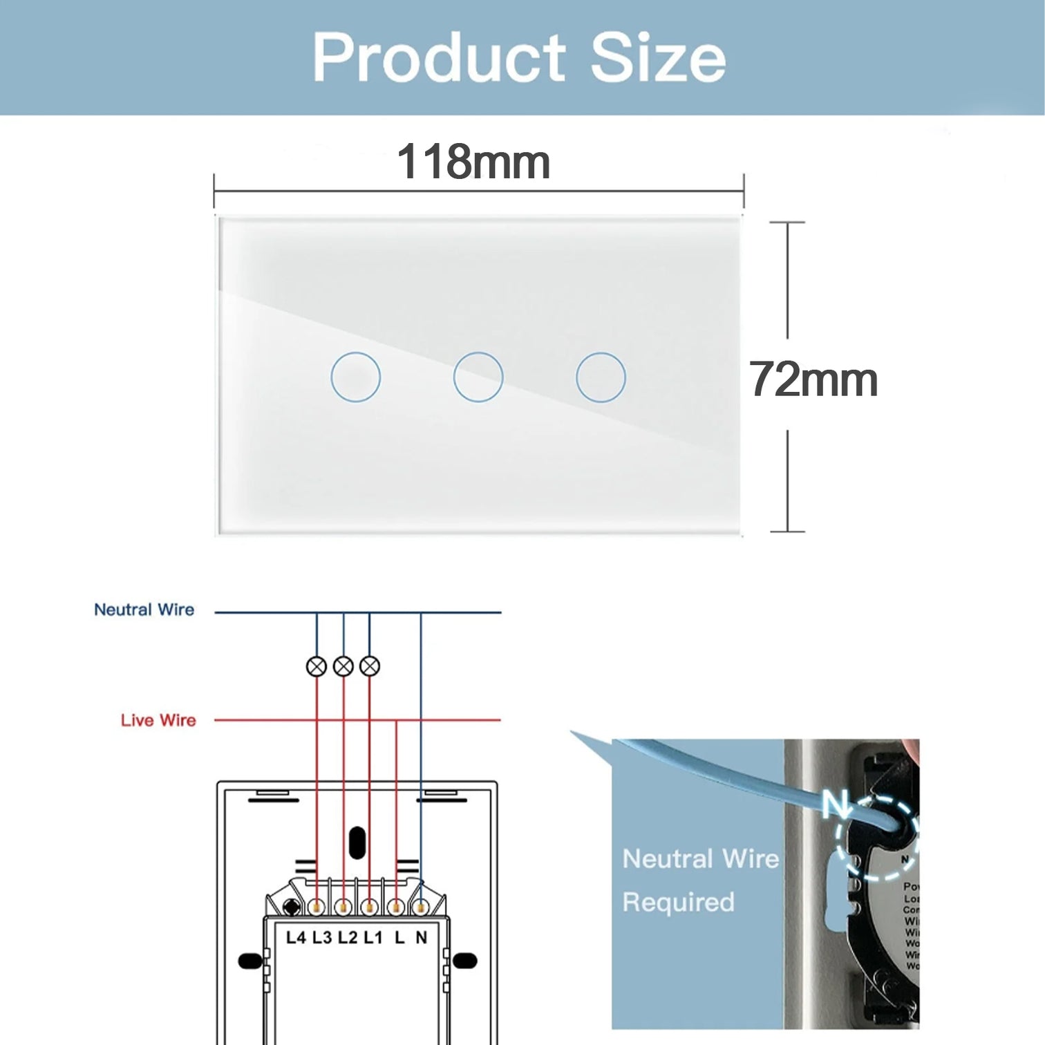WiFi Smart Wall Touch Light Switch Phone Control Compatible with iOS and Android Alexa Echo and Google Assistant - 7Pandas Australia