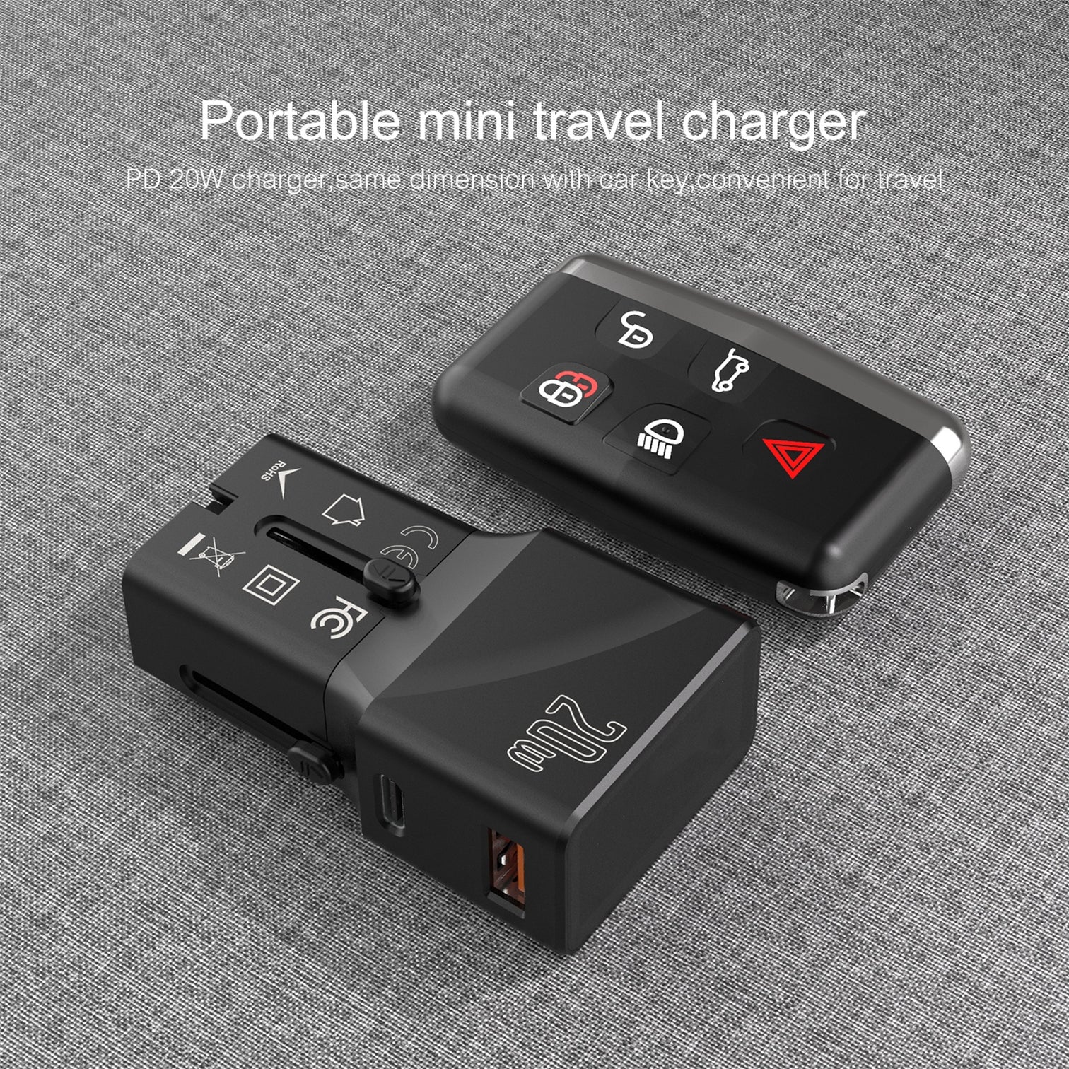 4PACK International Travel Power Adapter, Mini All-in- One charger, PD 20W & QC3.0 Type-C Wall Charger European Plug Adaptor Universal Outlet Converter - 7Pandas Australia