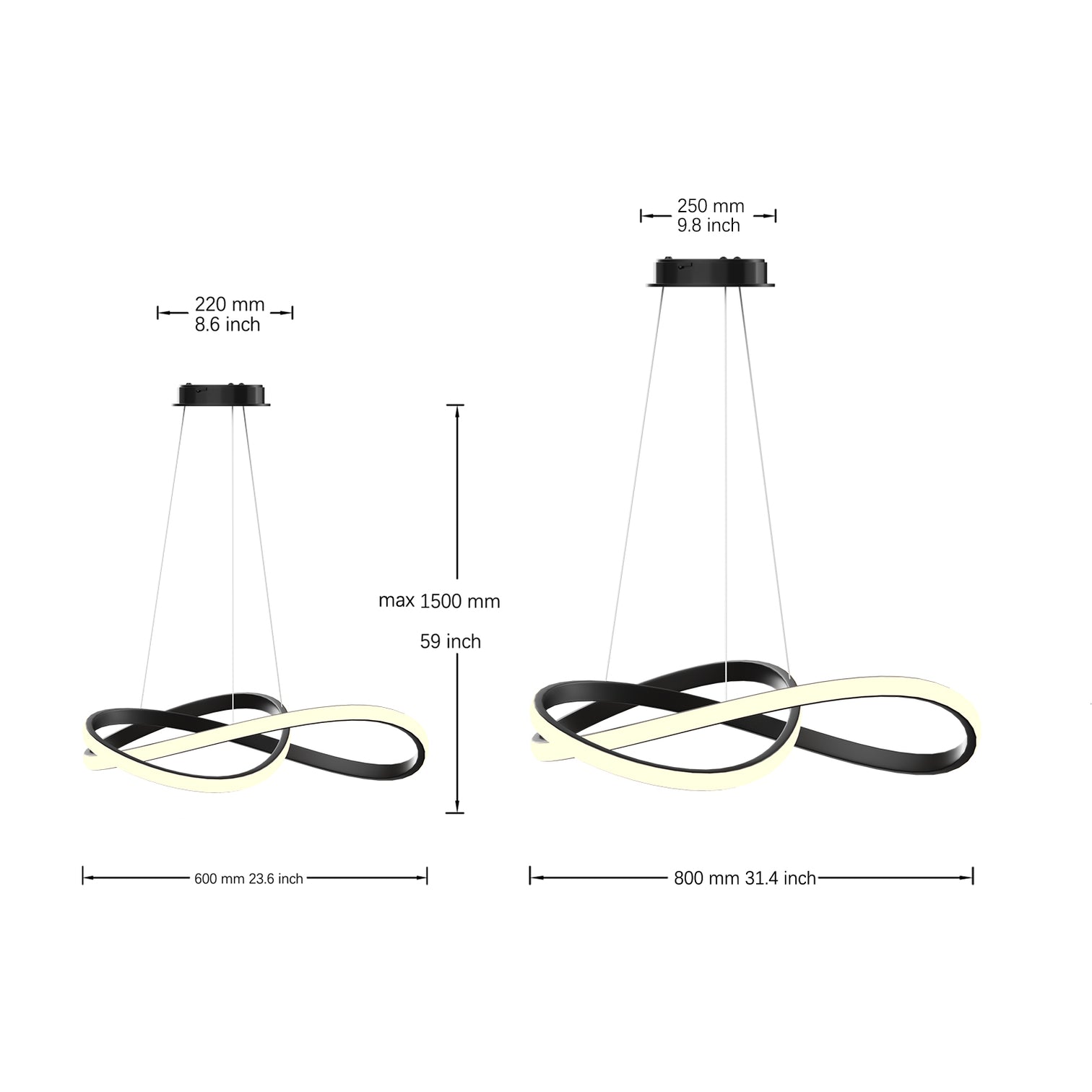 PHIX Modern LED Pendant Light Fixture Dimmable with Color Temperature Selectable - 7Pandas Australia