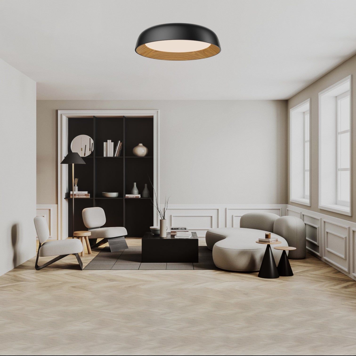 GALA Contemporary LED Ceiling Oyster Flush Mount Dimmable CCT Color Temperature - 7Pandas Australia