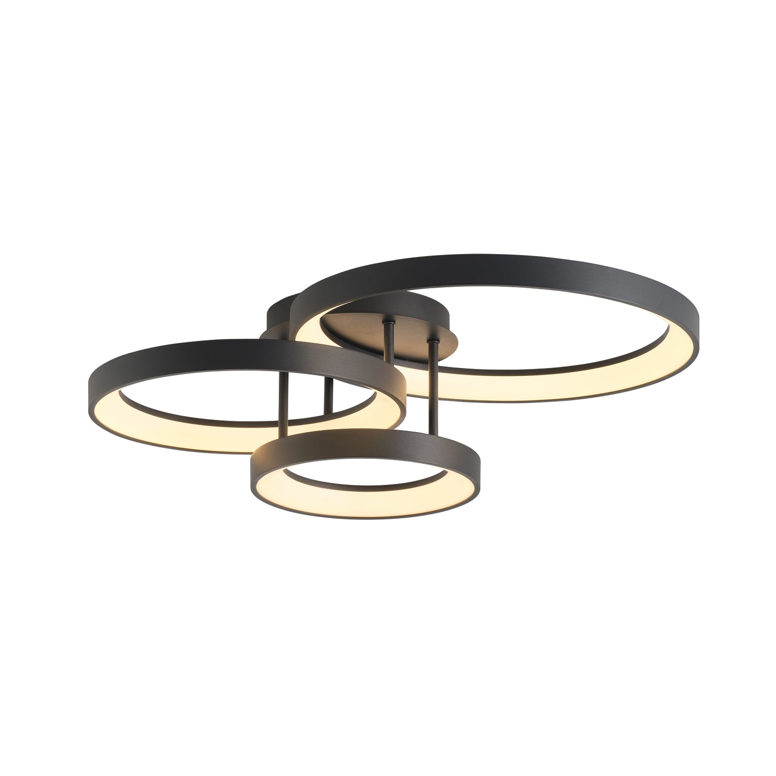 AVLON LED 3-RING Ceiling Type Flush Mount Light 20W+30W+38W 2CCT 5000lm Black Dimmable - 7Pandas Australia