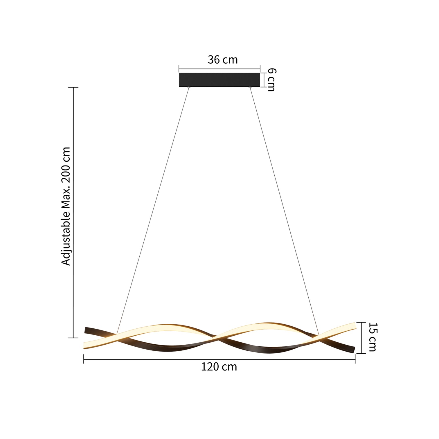 MONRICO Modern Linear LED Pendant Light 2CCT Dimmable 1200mm 38W Dining Table Matt Black - 7Pandas Australia