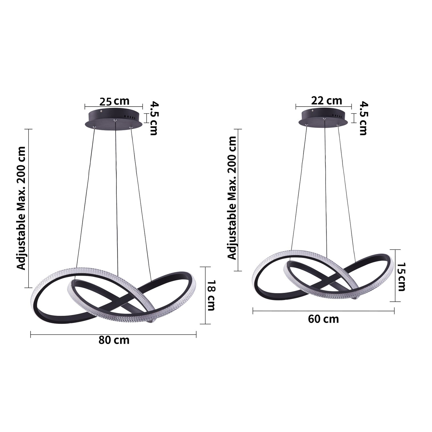 PHIX Contemporary Style LED Pendant Light 2CCT Dimmable Matt Black - 7Pandas Australia