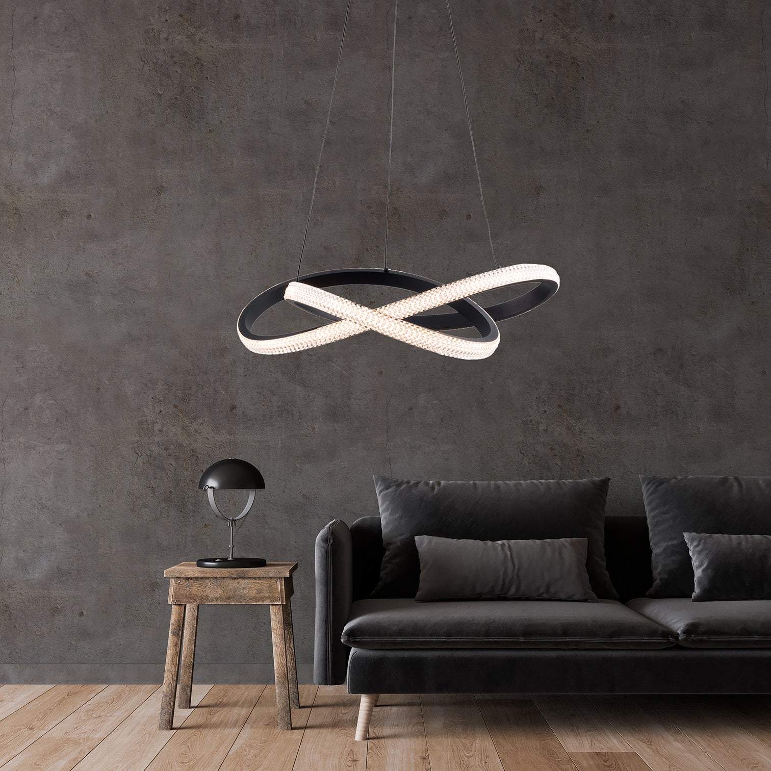 PHIX Contemporary Style LED Pendant Light 2CCT Dimmable Matt Black - 7Pandas Australia