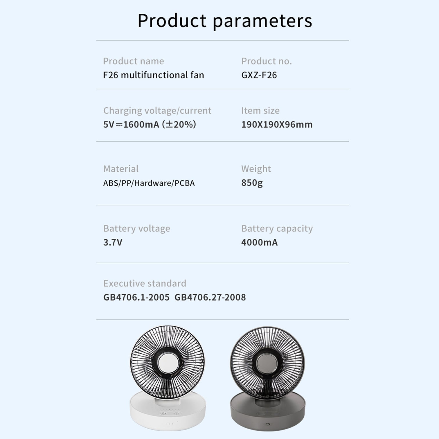 Rechargeable Foldable Camping Fan 3 speed With Night Light Mode Remote Control - 7Pandas Australia