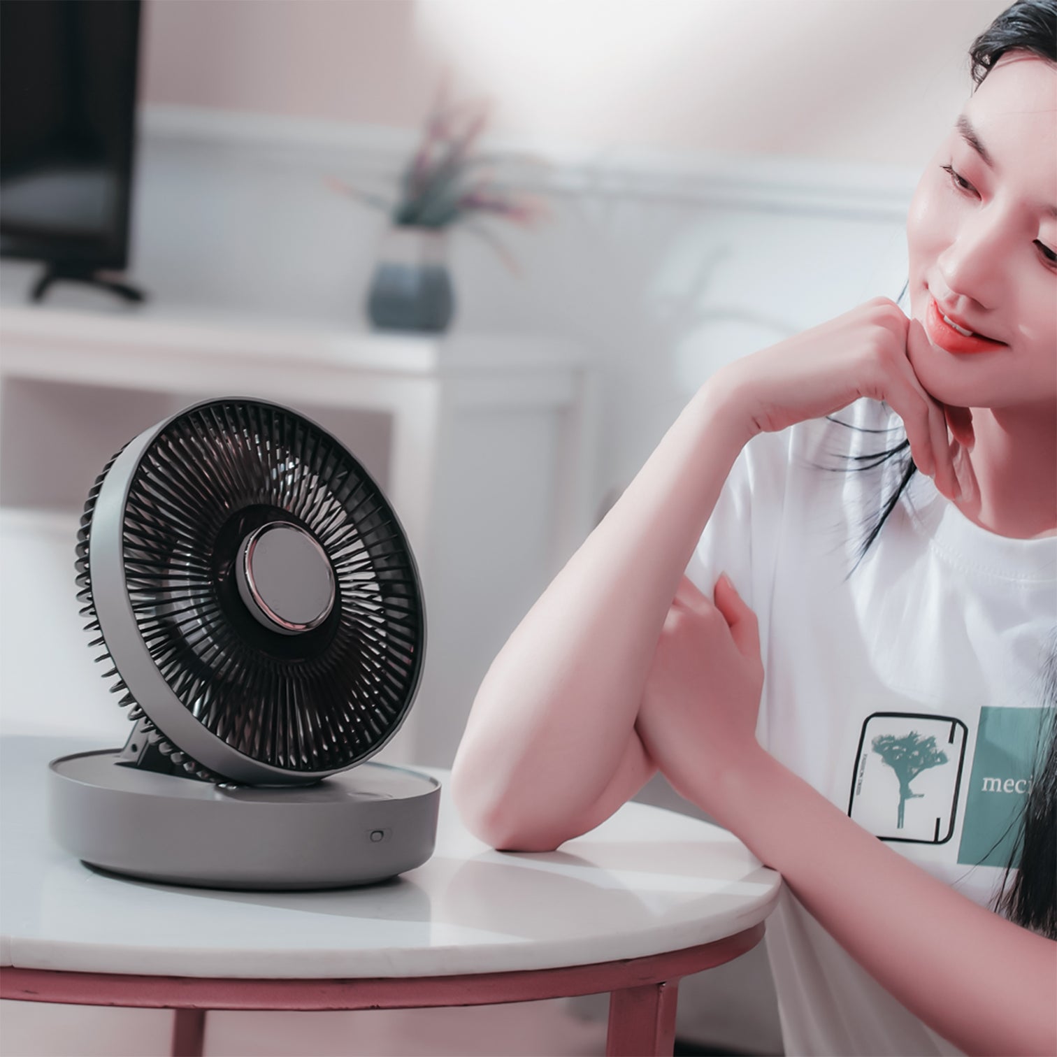 Rechargeable Foldable Camping Fan 3 speed With Night Light Mode Remote Control - 7Pandas Australia