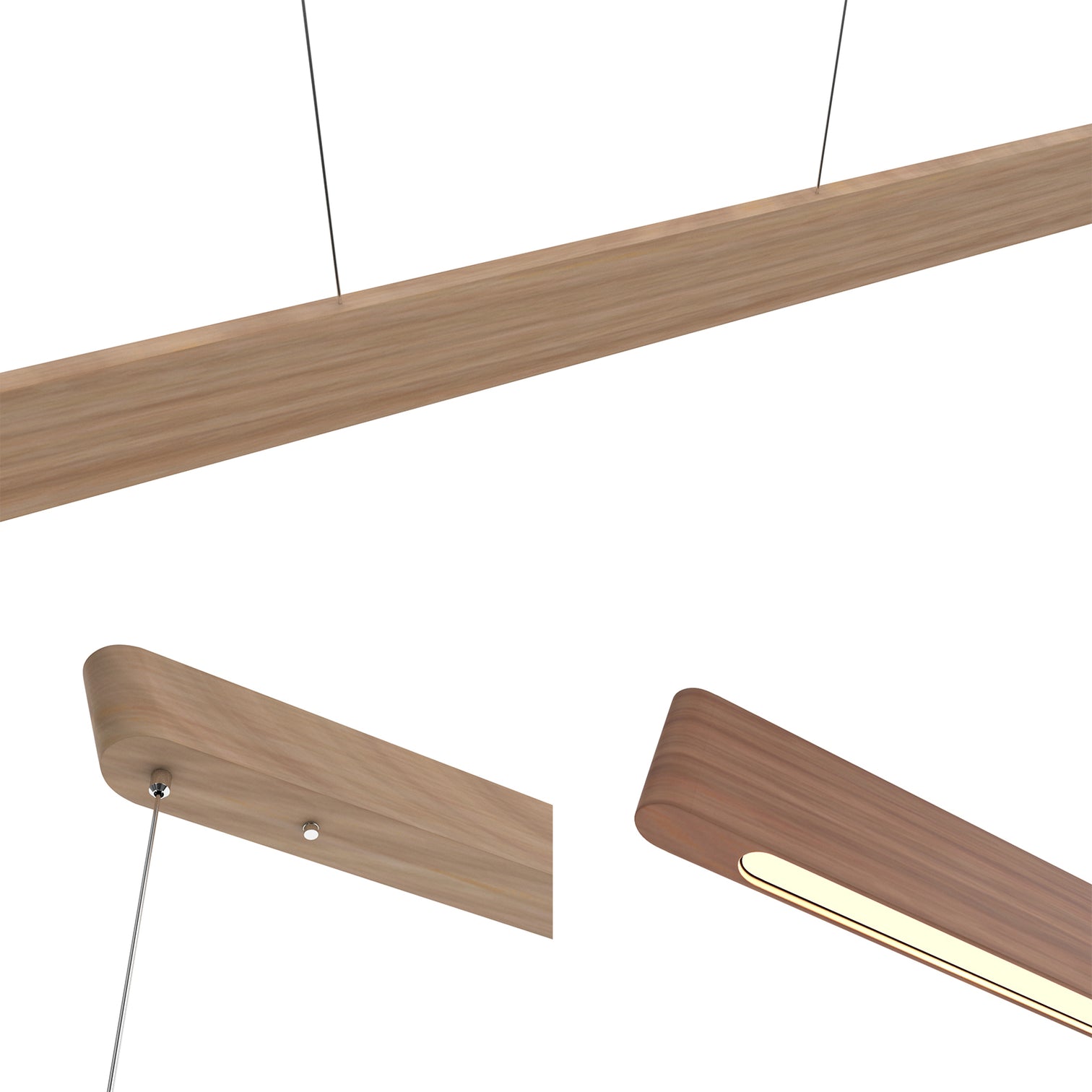 REBECA Nordic Style LED Dimmable Wood Linear Light Fixtures Office Kitchen Island for Dining Room - 7Pandas Australia