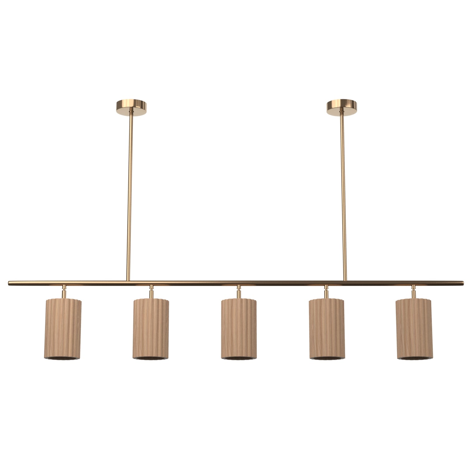 MONKOK 5-Lights LED Solid Wood Spot Light Fixtures Kitchen Island GU10 Base - 7Pandas Australia