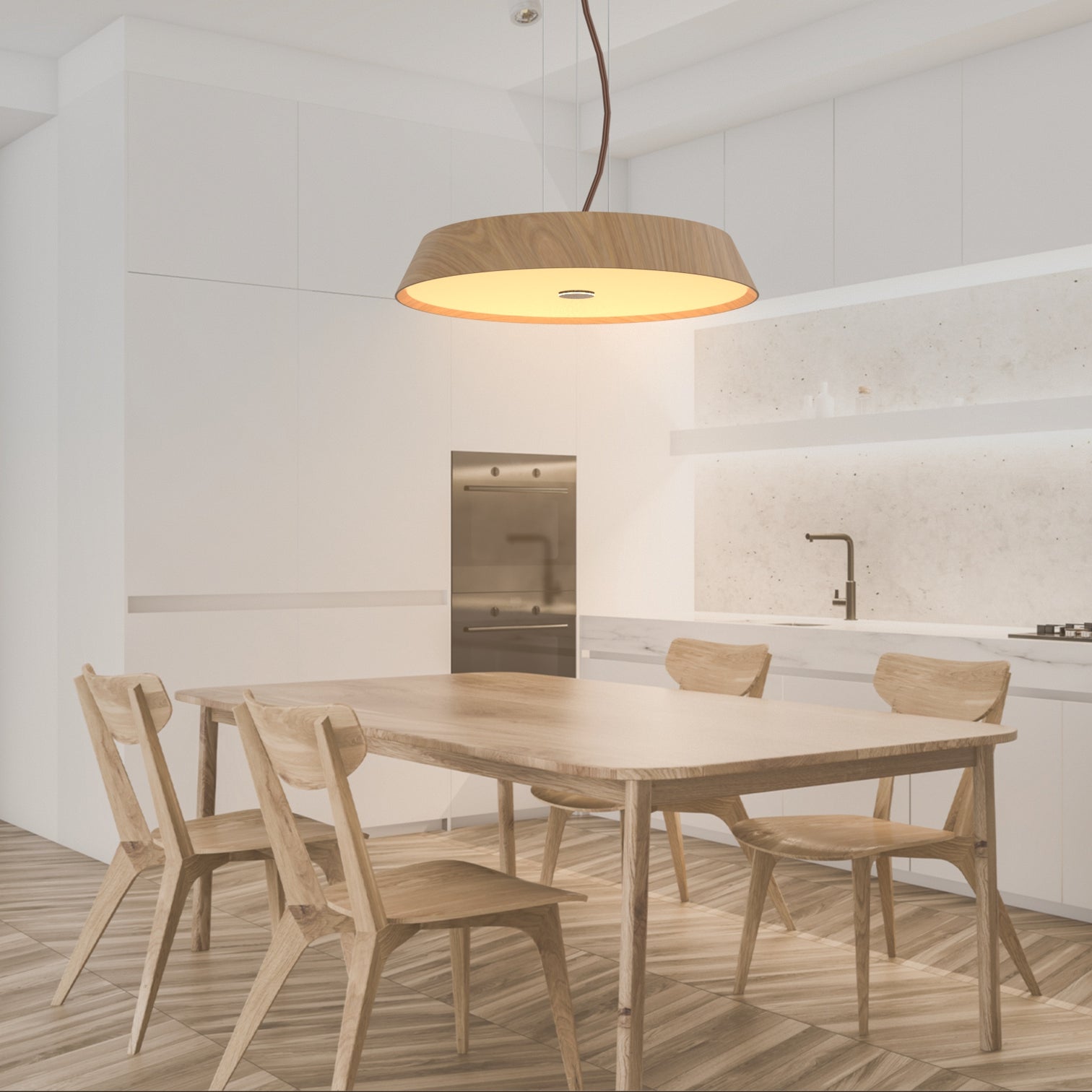 EDWARD Natural Wood LED Timber Pendant Light Contemparory Style Kitchen Island 3000K warmwhite - 7Pandas Australia