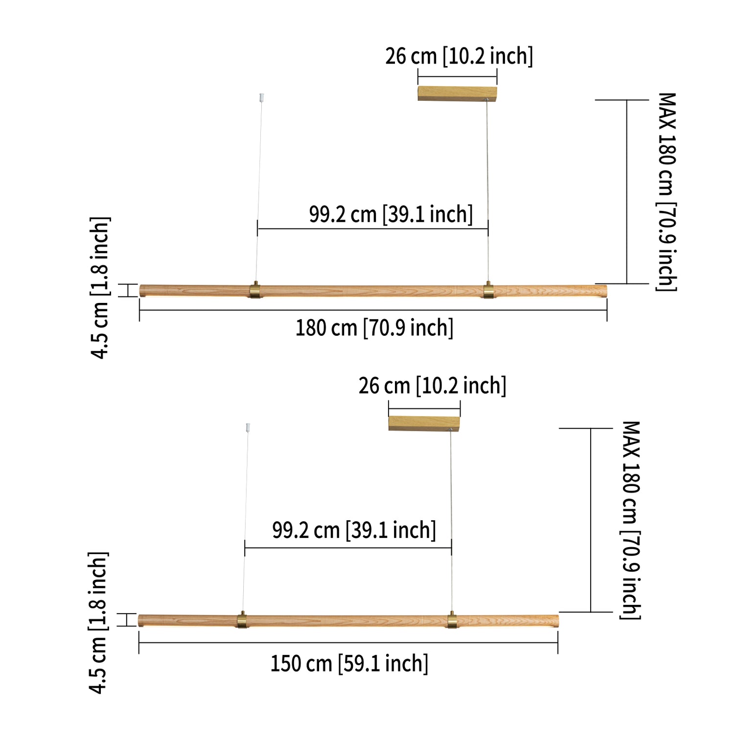 MAPLE Dimmable LED Solid Natural Wood Linear Light 3CCT Selectable Kitchen Bench top for Dining Room - 7Pandas Australia