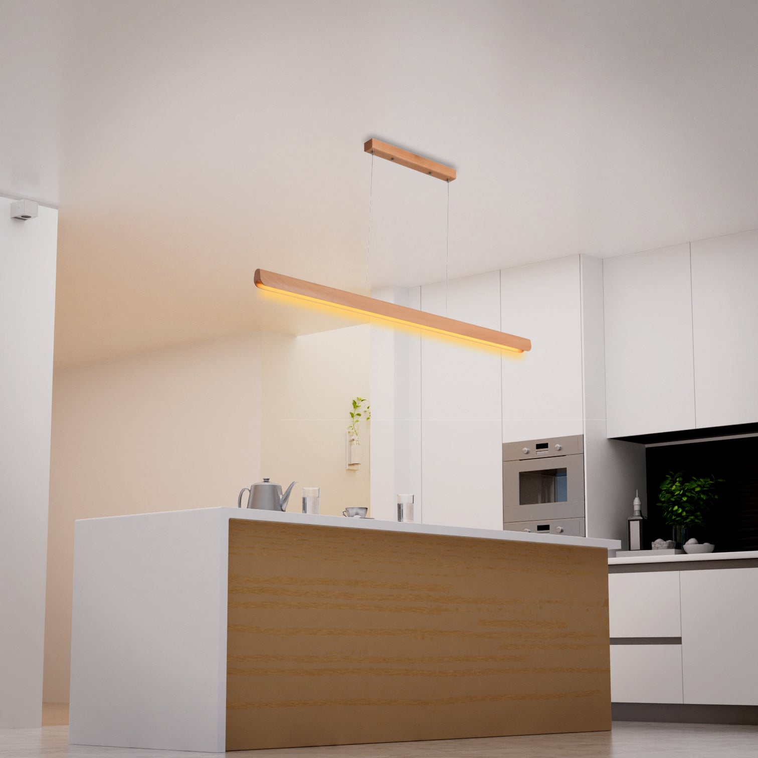 AMIRA Dimmable LED Solid Wood Linear Light 3CCT Selectable Kitchen Island for Dining Room - 7Pandas Australia