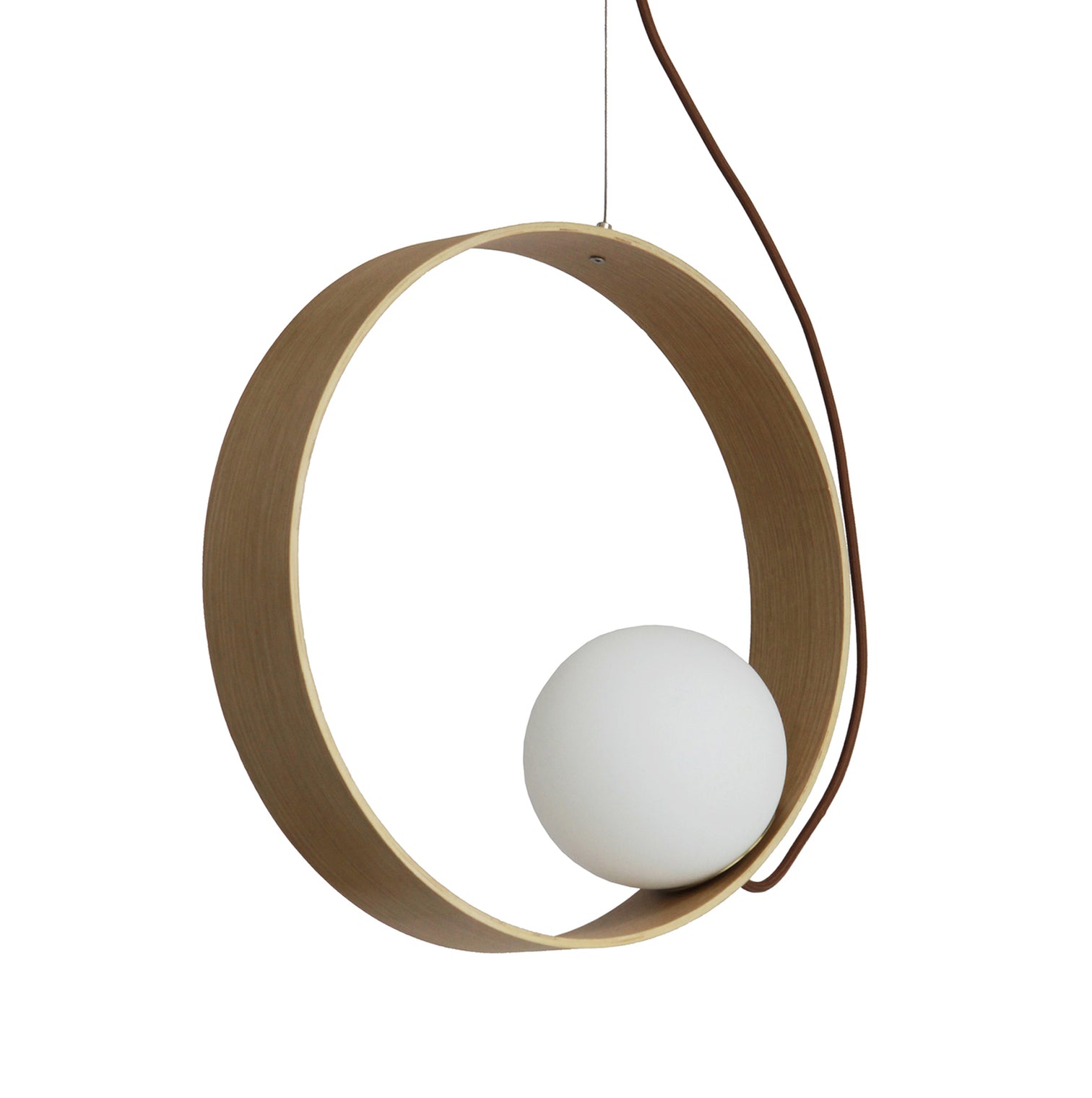 NOBU LED Timber Nordic Style Glass Pendant Light Natural Oak Wood E27 - 7Pandas Australia