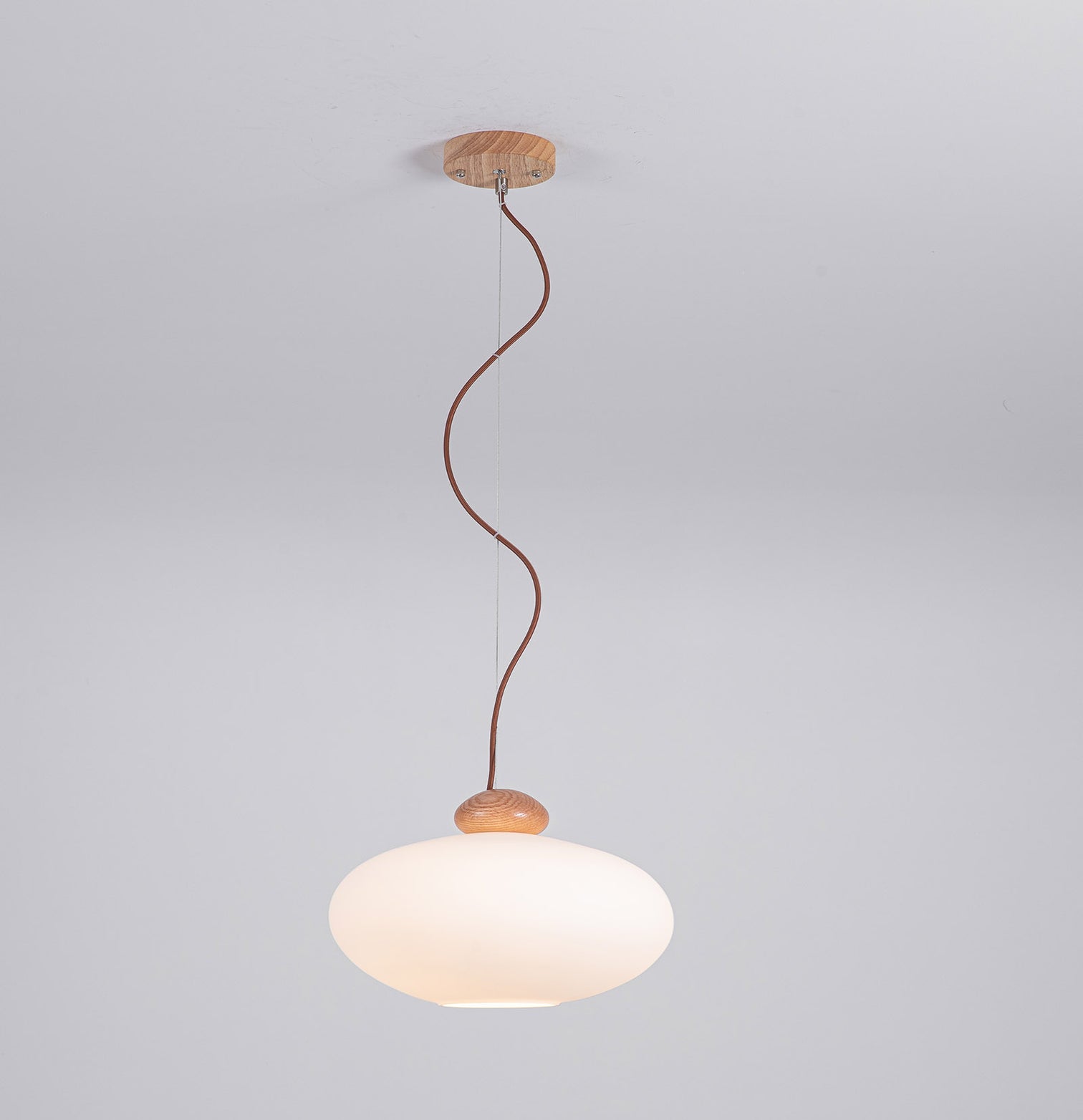 KAREN Modern Glass Pendant Light Timber Oak Natural Wood E27 base - 7Pandas Australia