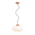 KAREN Modern Glass Pendant Light Timber Oak Natural Wood E27 base