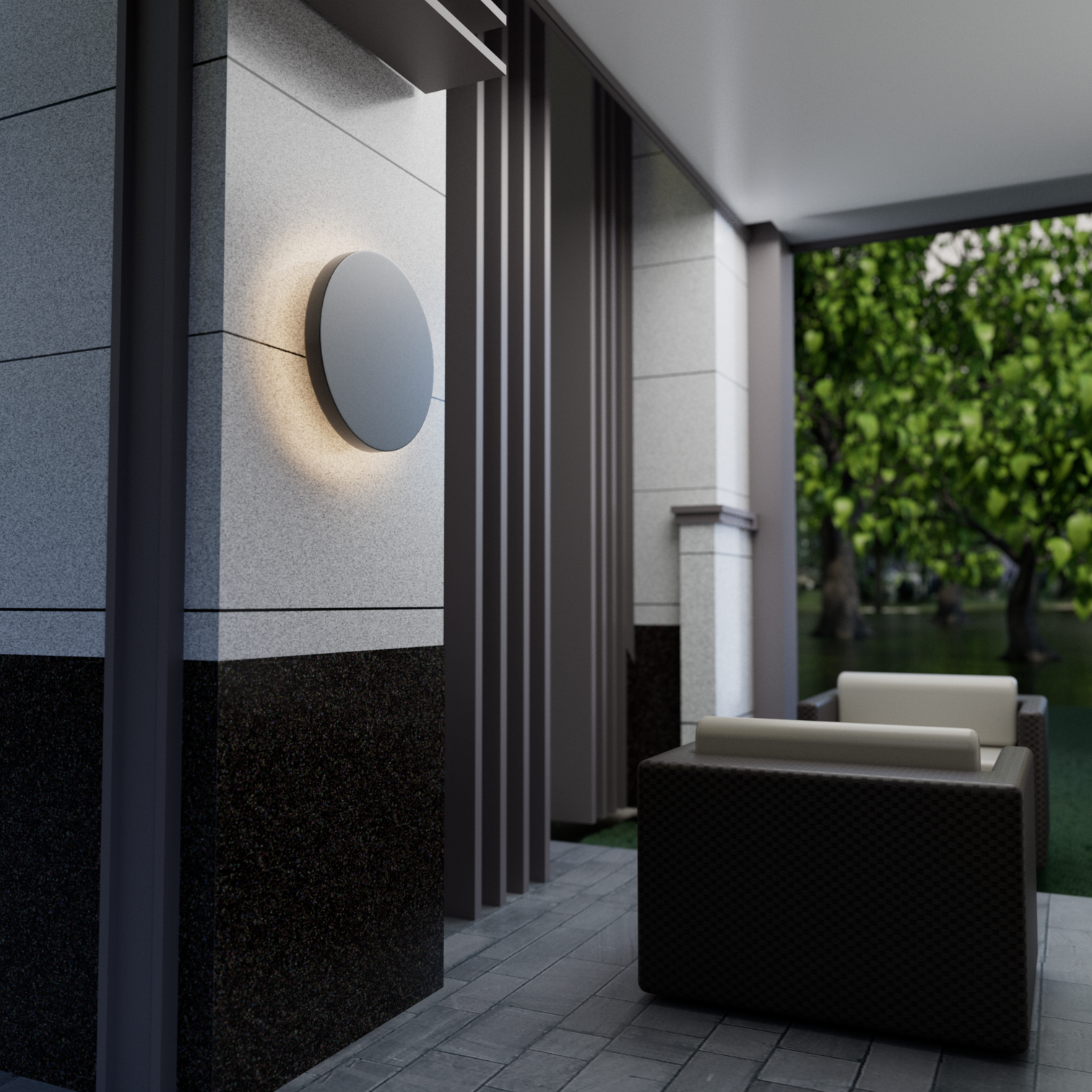 COBOS Modern Style Round Aluminium LED Outdoor Wall Light 15W 3000K - 7Pandas Australia