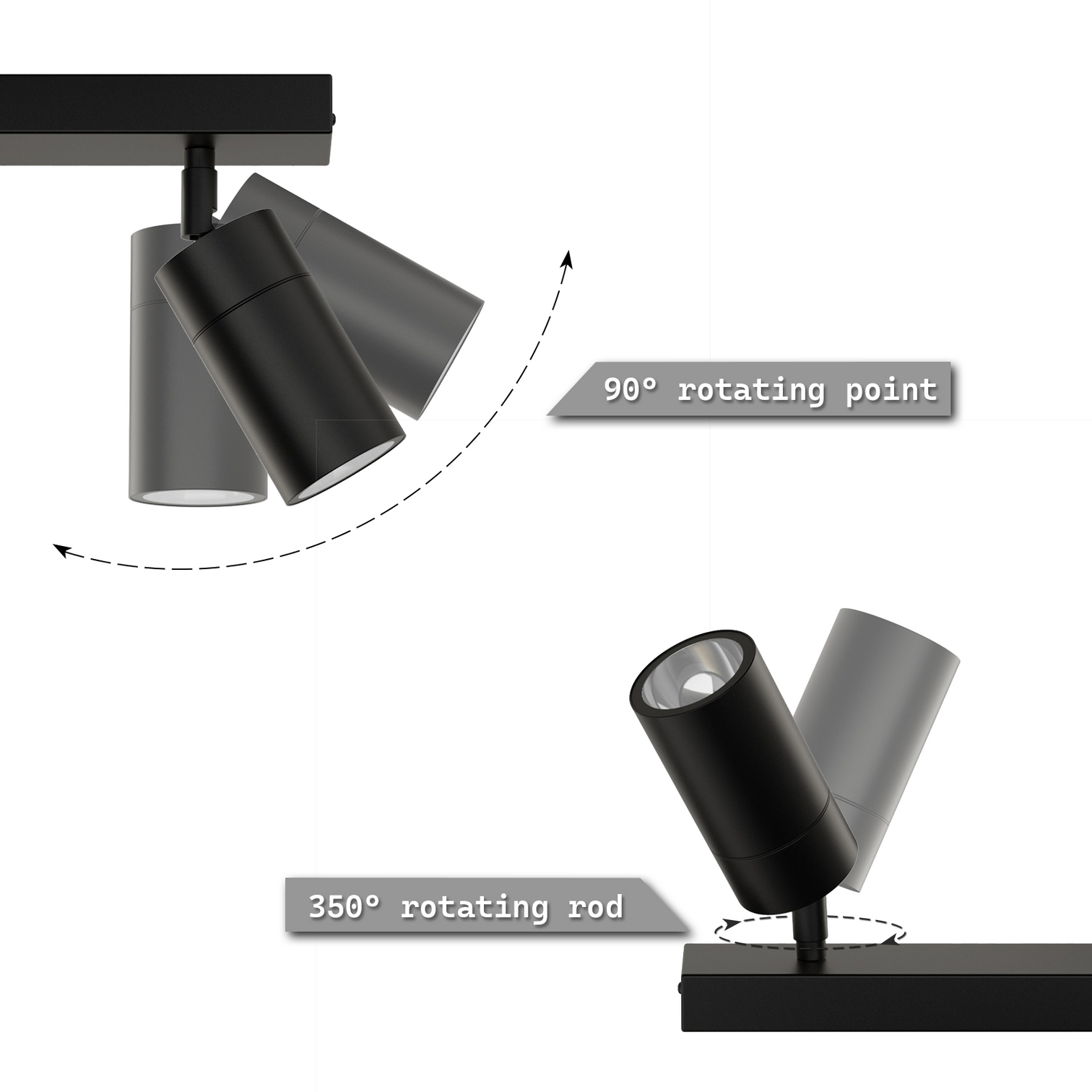 PILLAR 3-Light Adjustable Spotlights Outdoor Wall Light Garage IP65 GU10 base - 7Pandas Australia