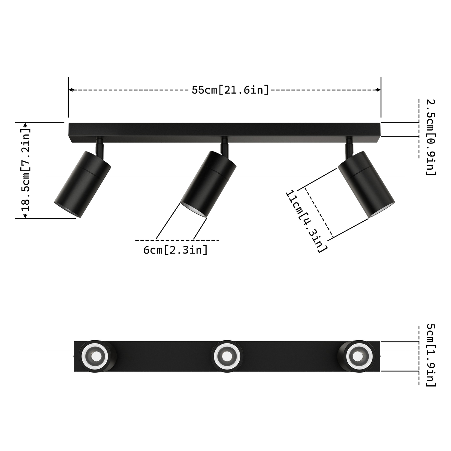 PILLAR 3-Light Adjustable Spotlights Outdoor Wall Light Garage IP65 GU10 base - 7Pandas Australia