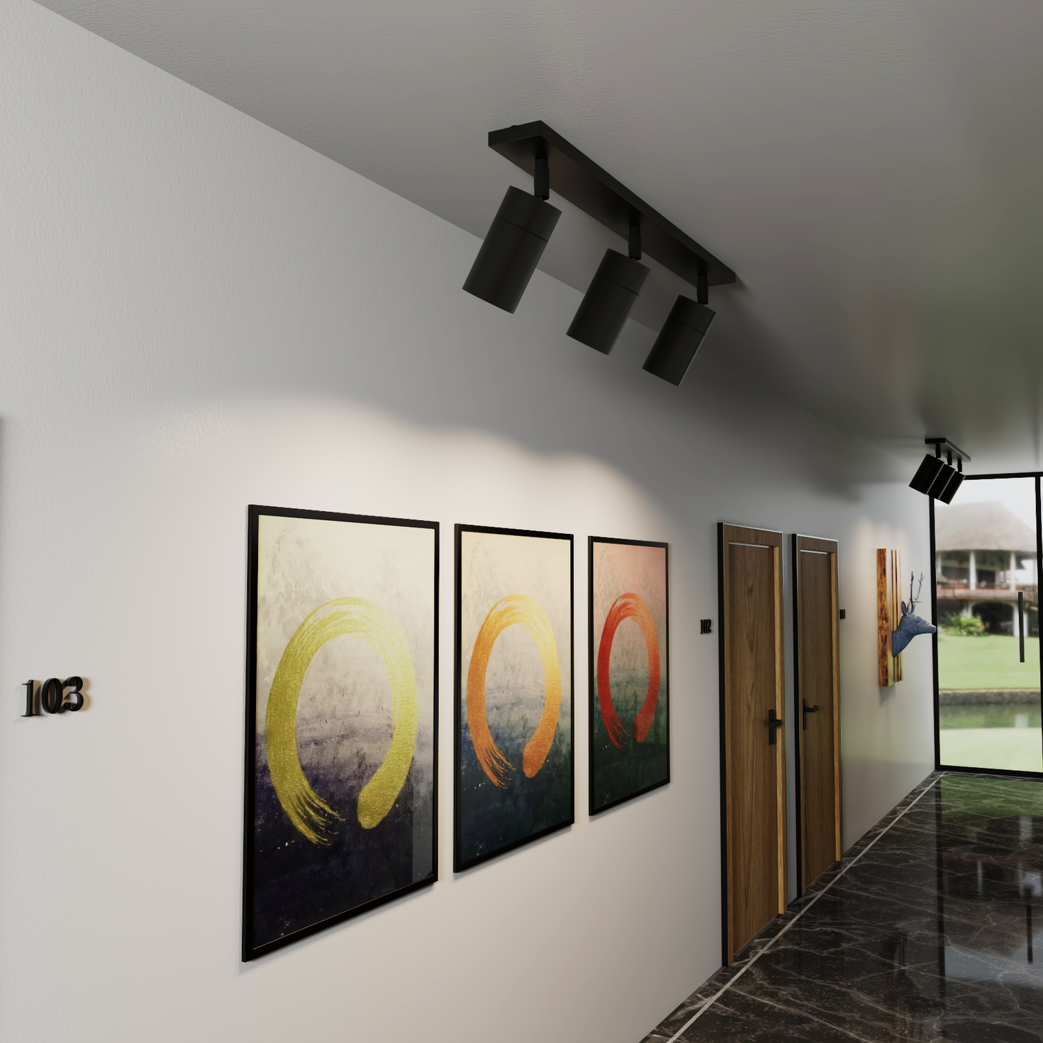 PILLAR 3-Light Adjustable Spotlights Outdoor Wall Light Garage IP65 GU10 base - 7Pandas Australia