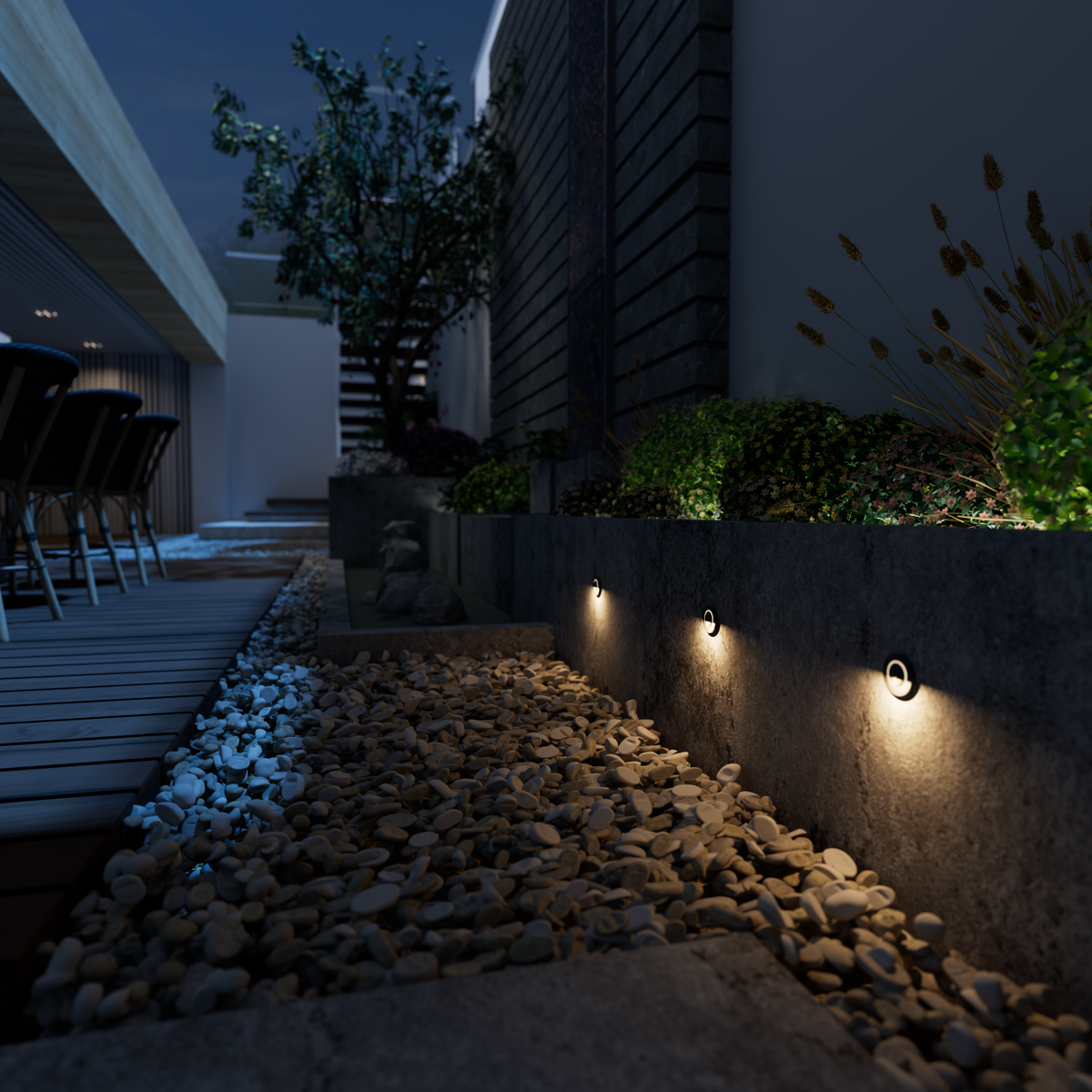 4PACK LED Outdoor Garden Step Light 3W Pathway Stair Light DC12V Warmw