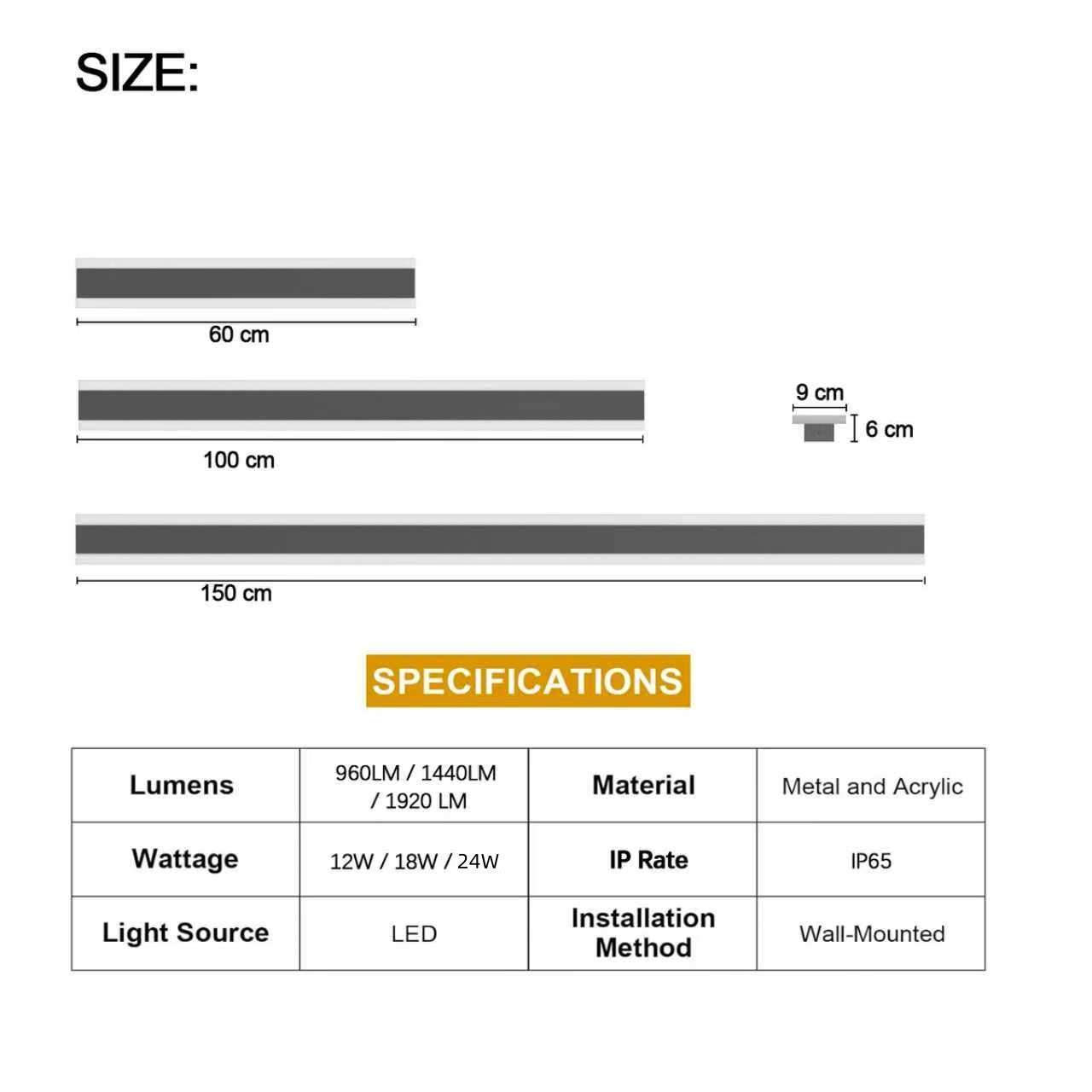 PRONTO LED Linear Outdoor Exterior Wall Light 3CCT IP65 Rated - 7Pandas Australia