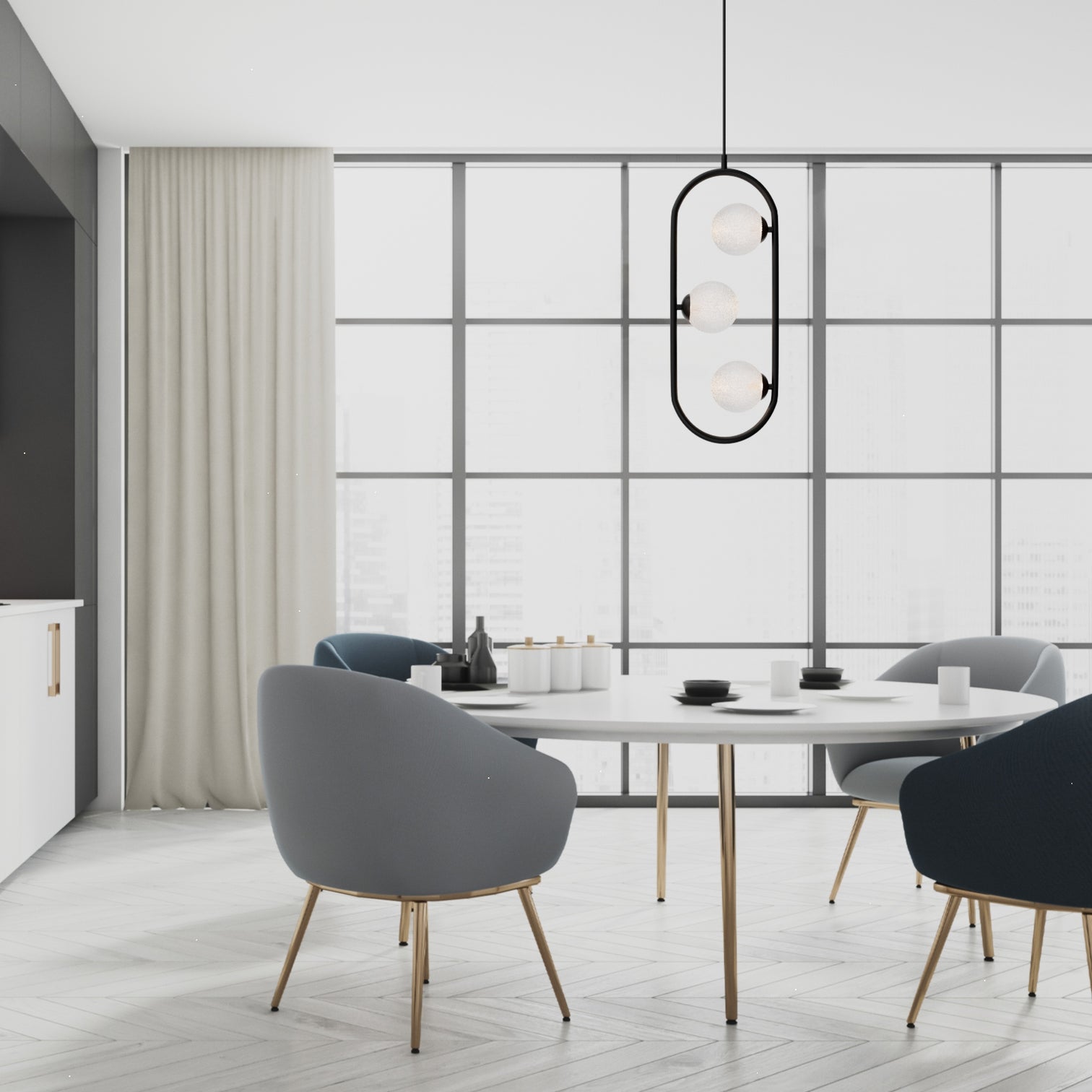 ALFA 3-Lights Modern Style Glass Pendant Light Fixtures Kitchen Island G9 - 7Pandas Australia