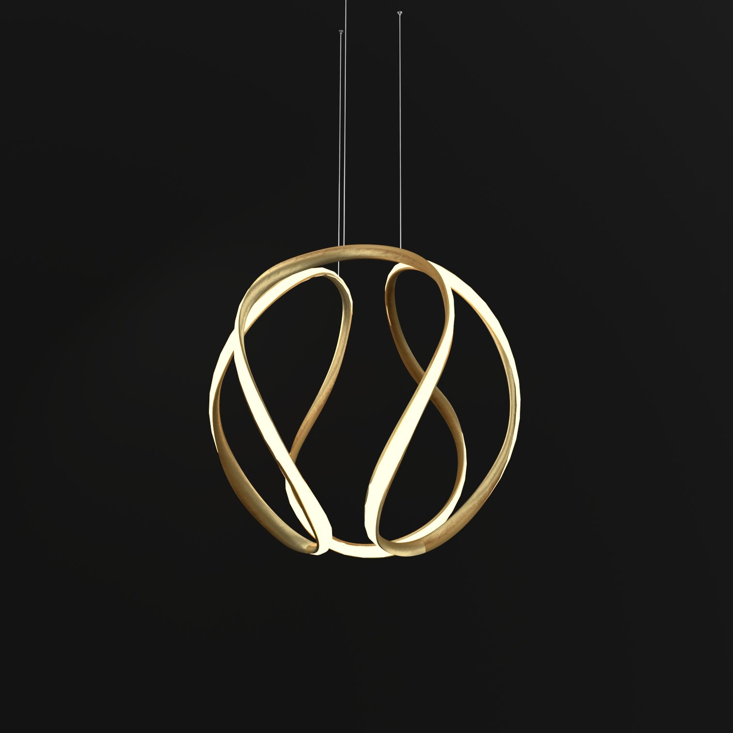 ENRA Brush Gold 35cm LED Circular Chandelier Hanging Light 56W 3000K - 7Pandas Australia