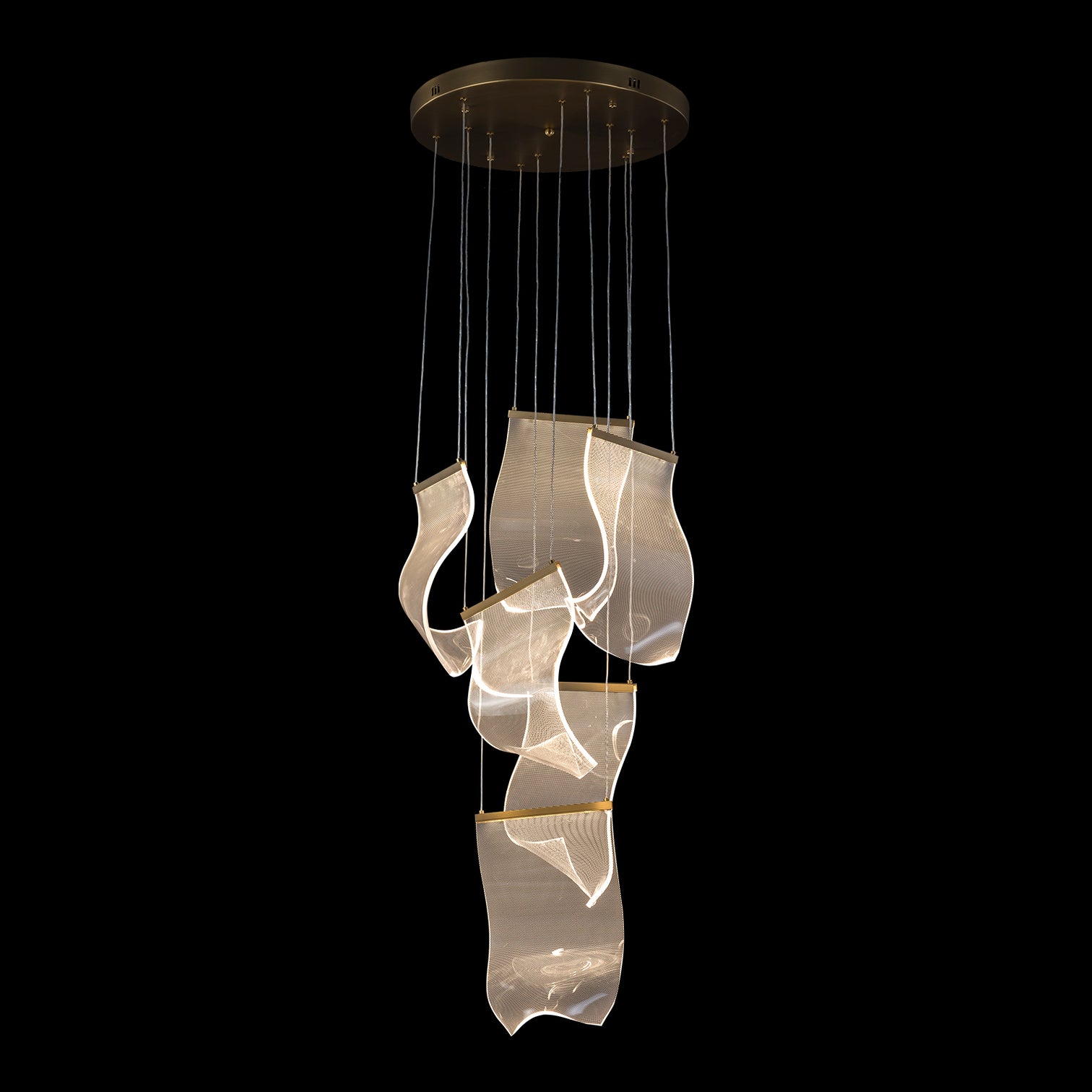 BORAS LED Modern Style High Ceiling Chandelier 3CCT Living Room Aged Brass Dimmable - 7Pandas Australia