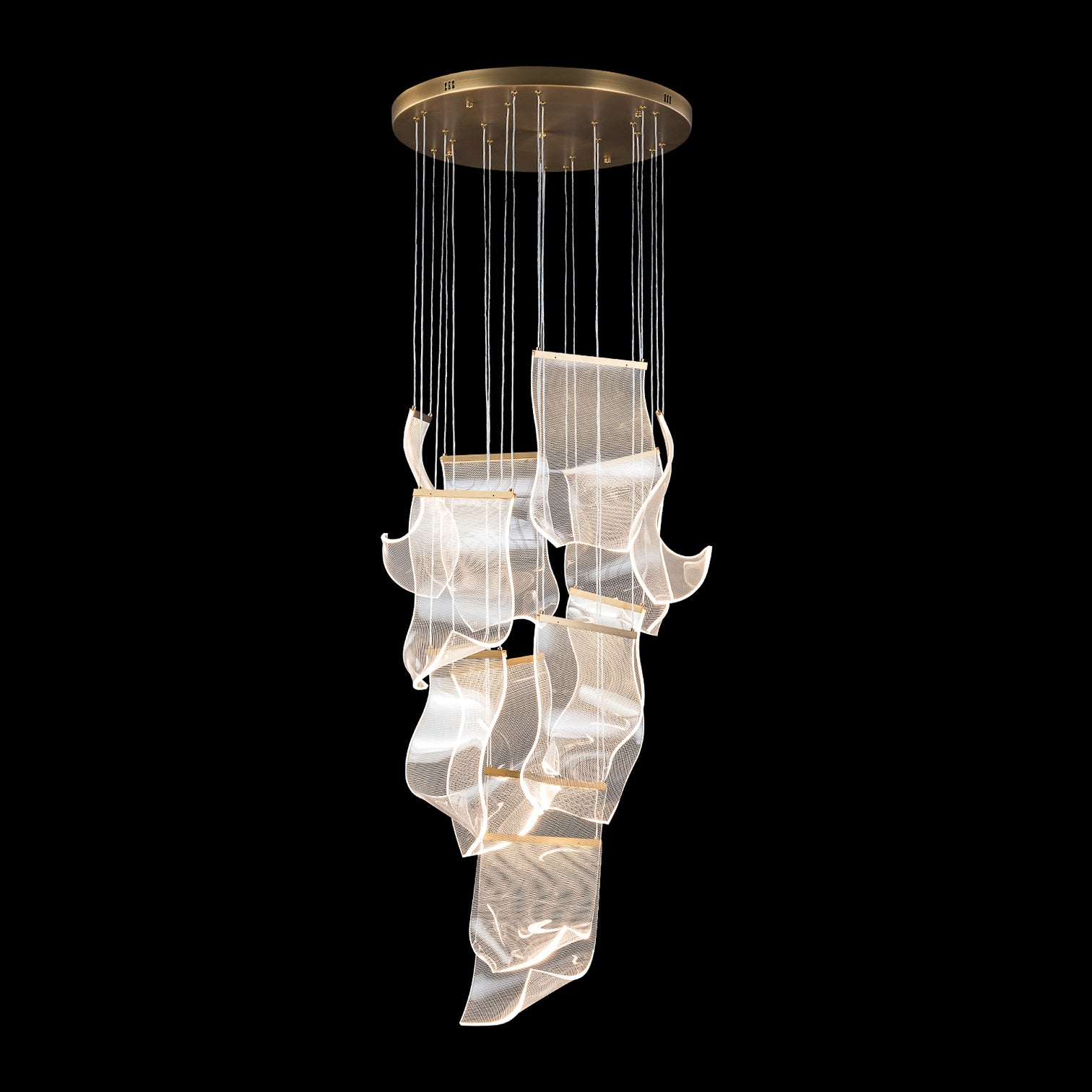 BORAS LED Modern Style High Ceiling Chandelier 3CCT Living Room Aged Brass Dimmable - 7Pandas Australia