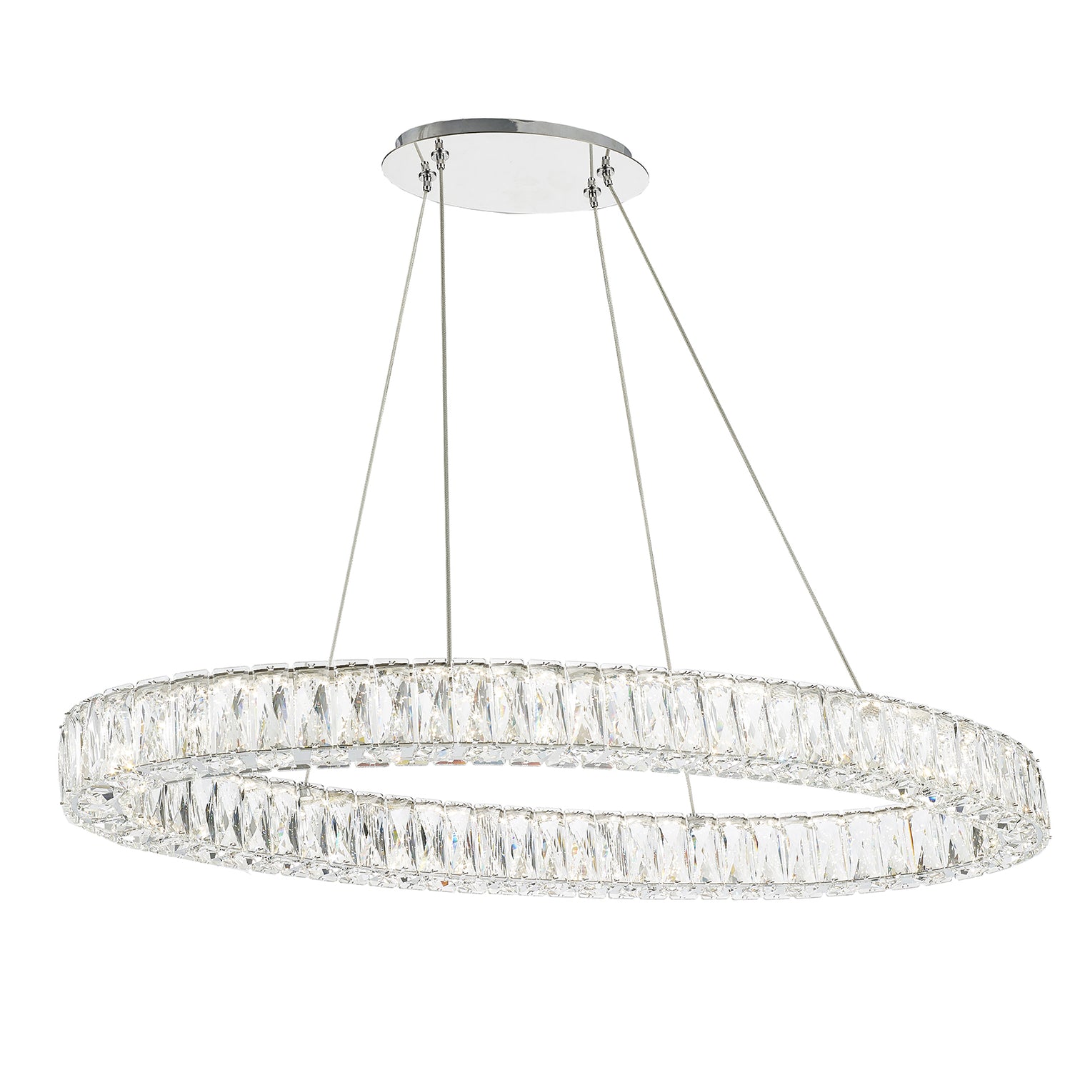 CASSIE 120cm Modern Luxury LED Oval K9 Crystal Chandelier 3CCT Dimmable - 7Pandas Australia